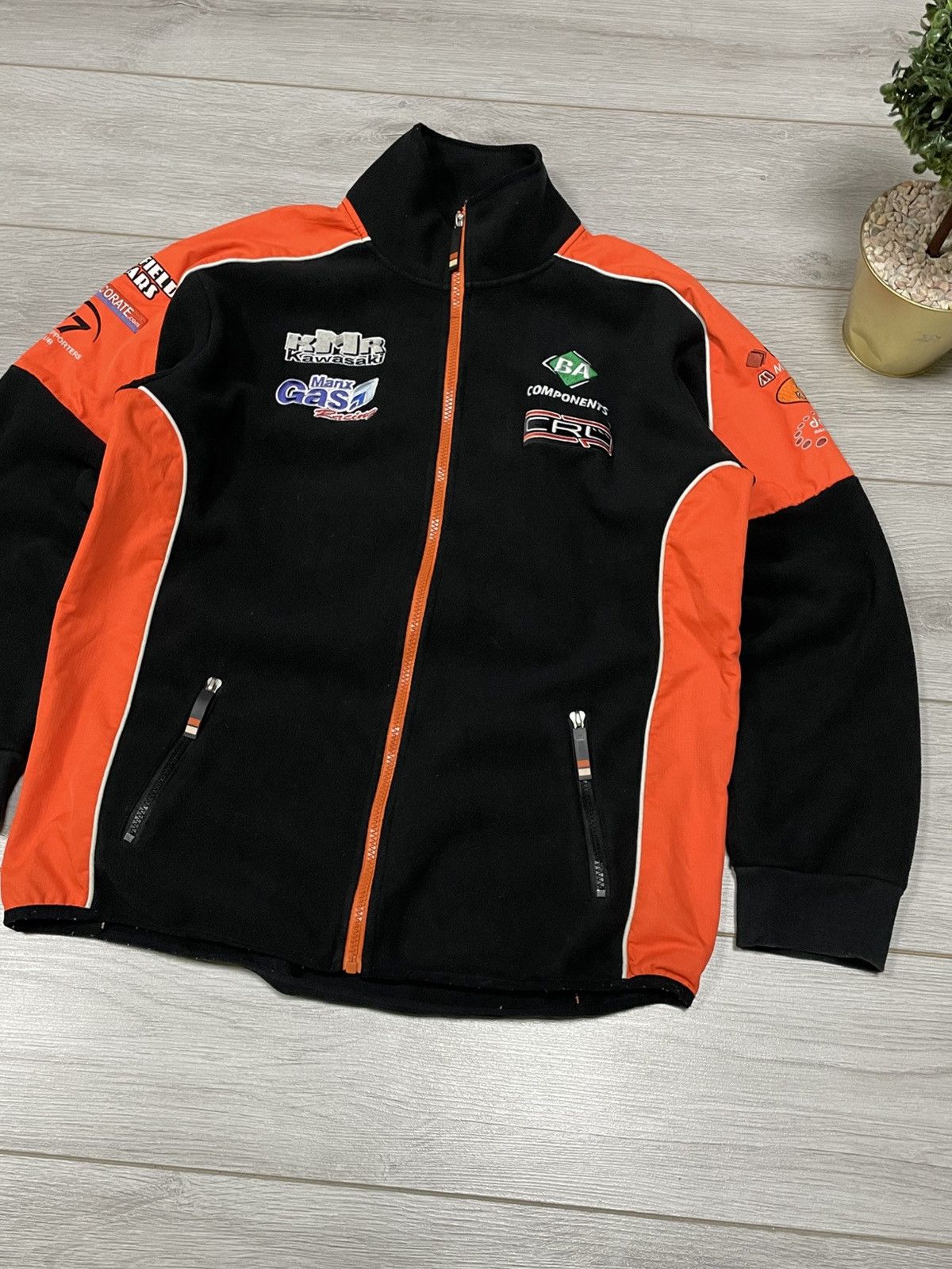 Japanese Brand × Vintage Kawasaki kMr vintage fleece zip jacket Size US L / EU 52-54 / 3 - 3 Thumbnail
