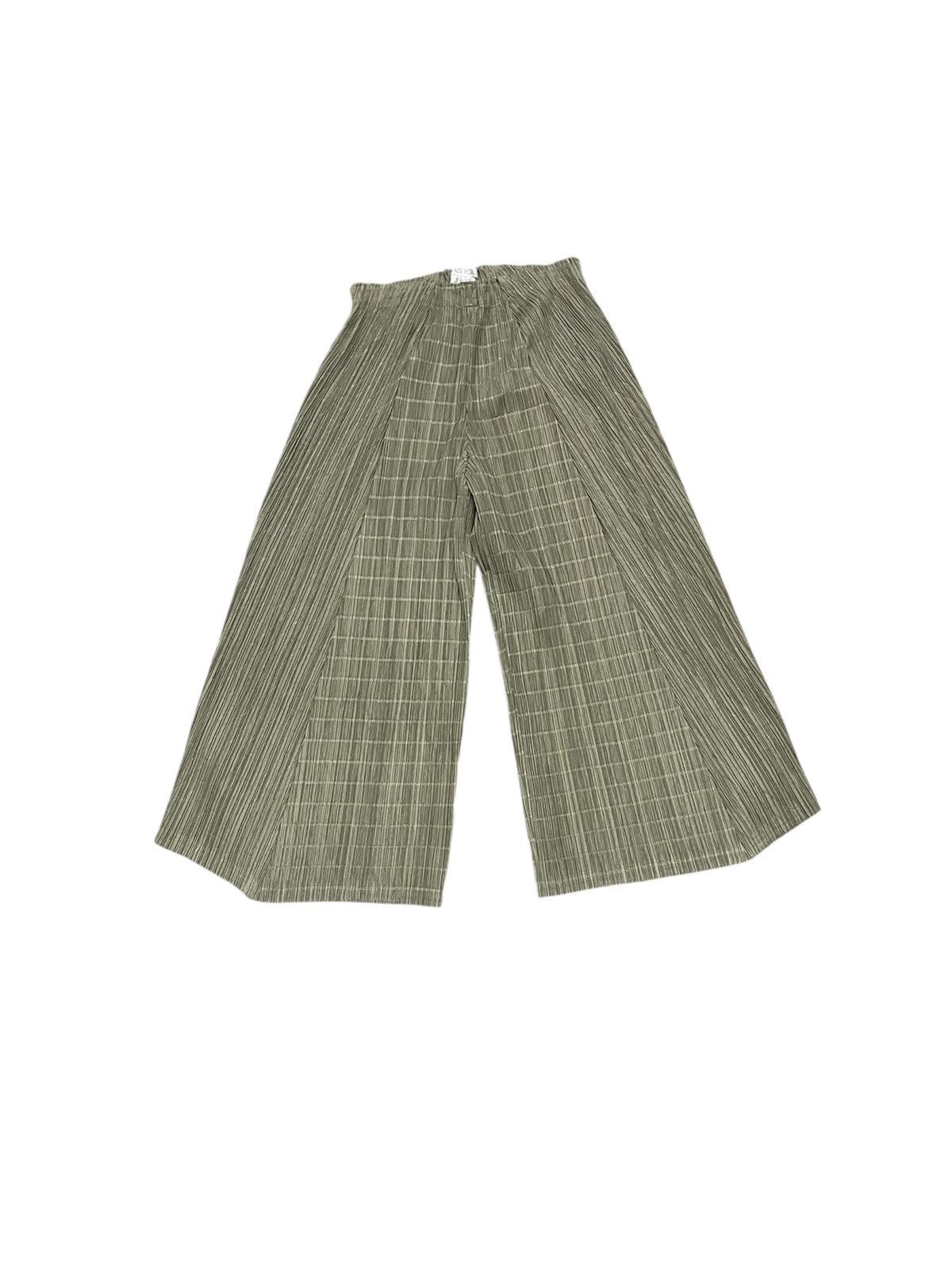 Pleats Please Issey Miyake 90s PLEATS PLEASE ISSEY MIYAKE PLISSE EFFECT FLARE TROUSERS Size 30" / US 8 / IT 44 - 1 Thumbnail