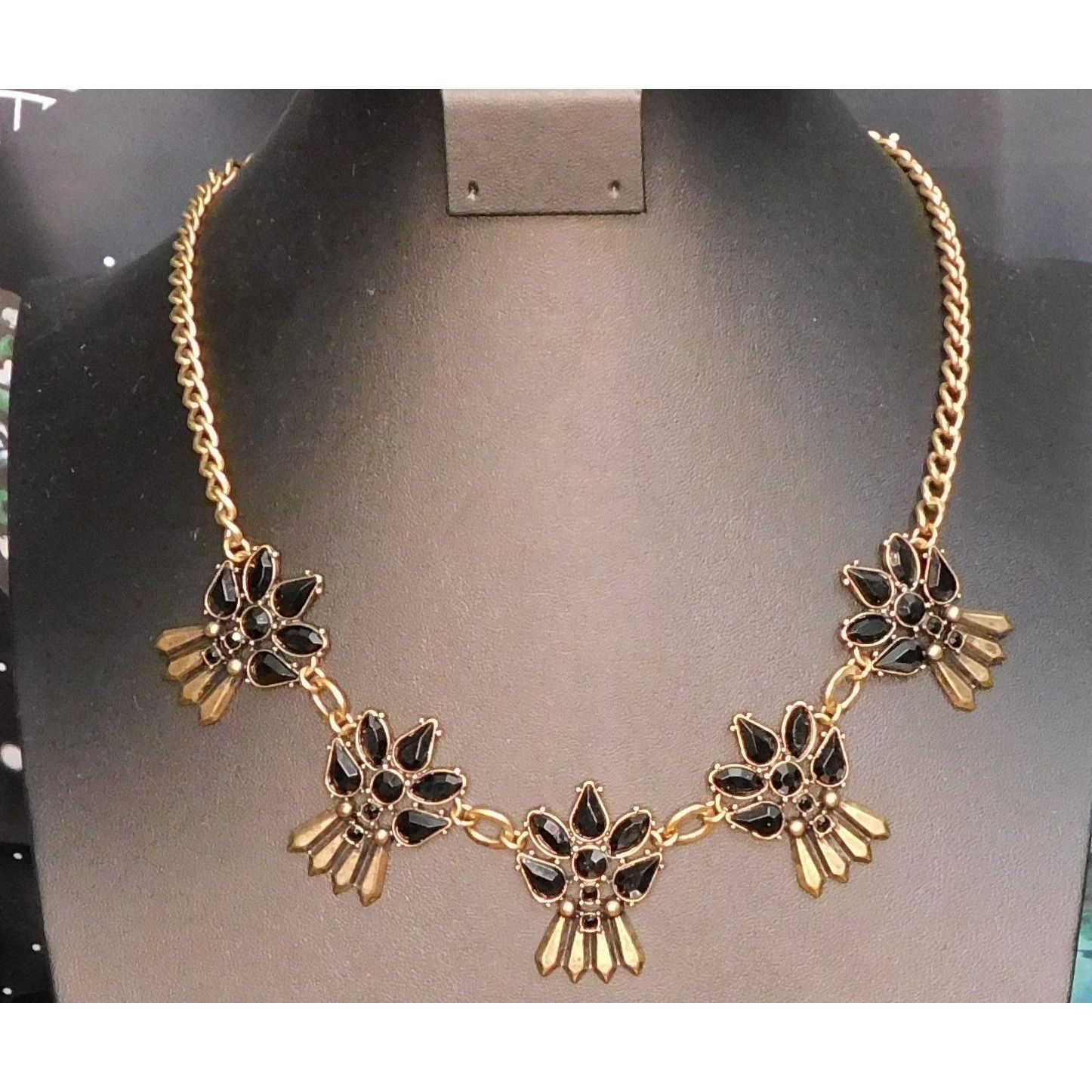 Other Abstract Art Deco Black And Gold Tone Formal Necklace Size ONE SIZE - 3 Thumbnail