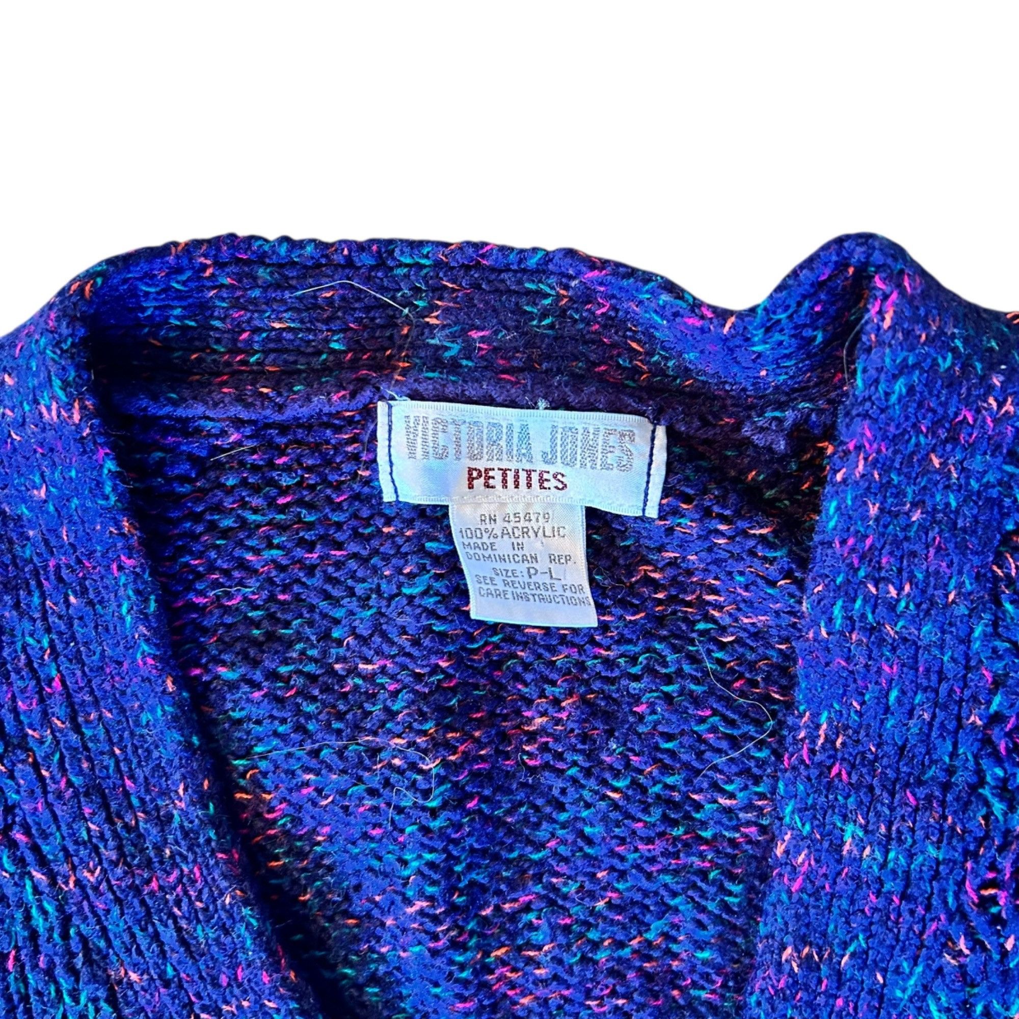 Vintage Vintage Victoria Jones Retro Speckled Cardigan Sweater Size L / US 10 / IT 46 - 5 Thumbnail