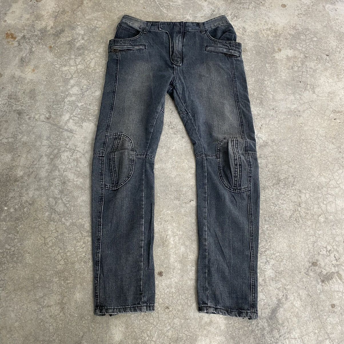 Balmain 2000’s Balmain Paris “Padded” Knee Biker Denim Jeans Size US 34 / EU 50 - 1 Thumbnail