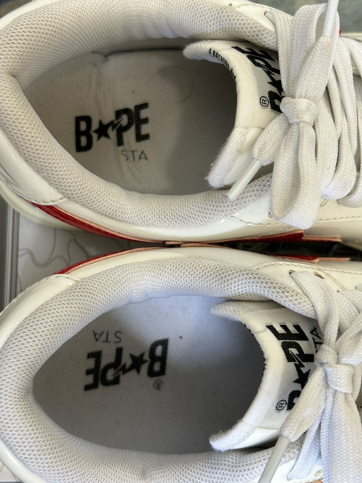 Bape A bathing ape bape sta low shark white Size US 8 / EU 41 - 4 Thumbnail