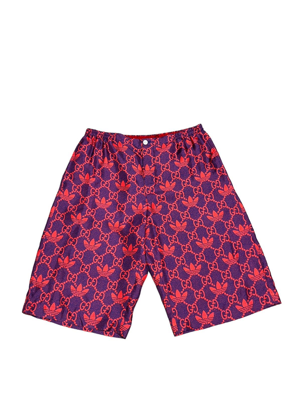 image of Gucci Adidas Macro GG Monogram Silk Shorts Pants, Men's (Size 31)