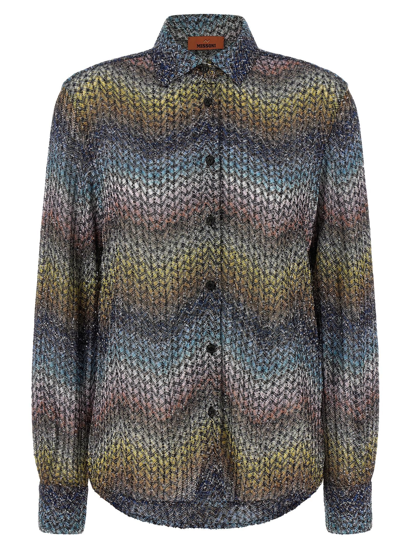 Missoni Lamé Viscose Shirt Size M / US 6-8 / IT 42-44 - 1 Thumbnail