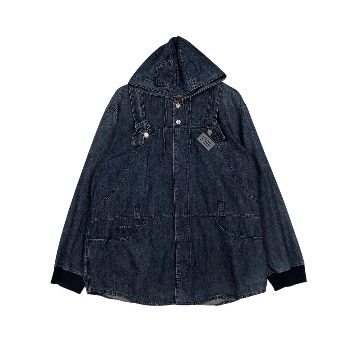 Japanese Brand 📌Vintage Biker Denim Jacket Drug Store's Big Logo Design Size US M / EU 48-50 / 2 - 2 Thumbnail