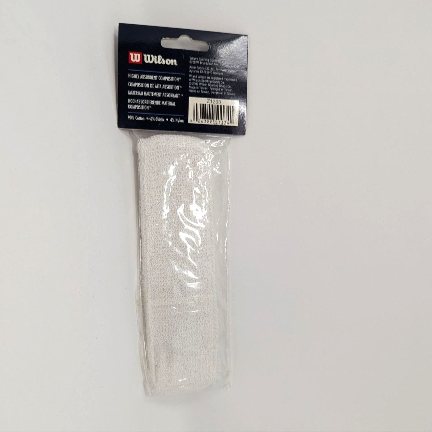 Vintage NOS 2002 Vintage Wilson Tennis Headband White Red Logo Old S Size ONE SIZE - 2 Thumbnail