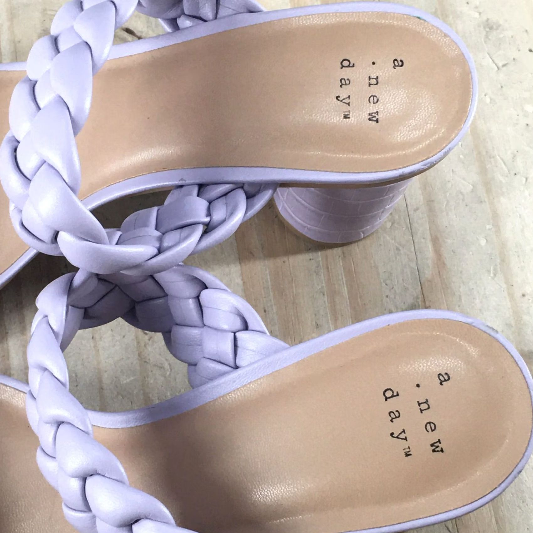 Vintage A New Day Sandals Womens Basil Slide Mules Purple Faux Leather Casual Heeled Size US 10 / IT 40 - 5 Thumbnail