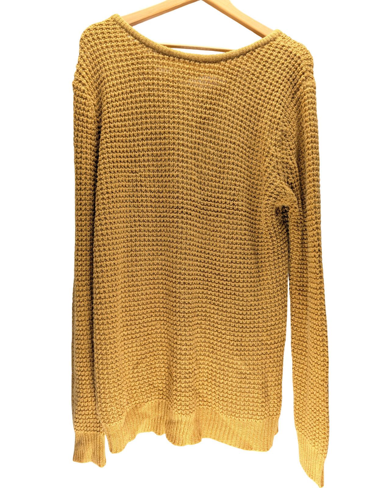 The Unbranded Brand 3X Sweater Extra Large Waffle Knit Criss Cross Back Mustard Size 3XL / US 20-22 - 1 Thumbnail