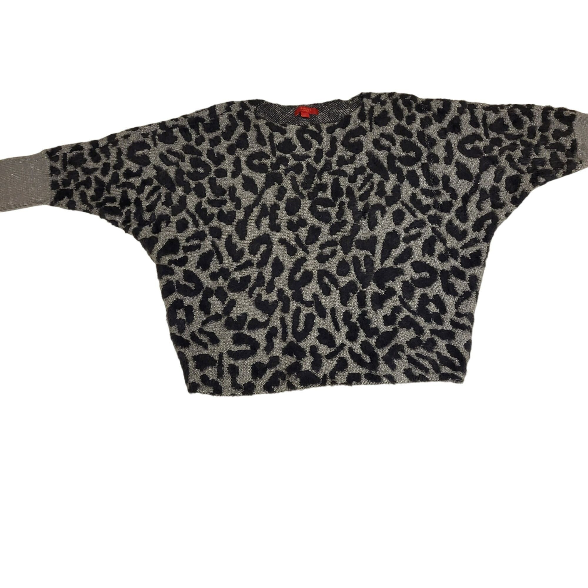 Jennifer Lopez Jennifer Lopez Sweater Womens Medium Gray Animal Leopard Pri Size XL / US 12-14 / IT 48-50 - 2 Thumbnail