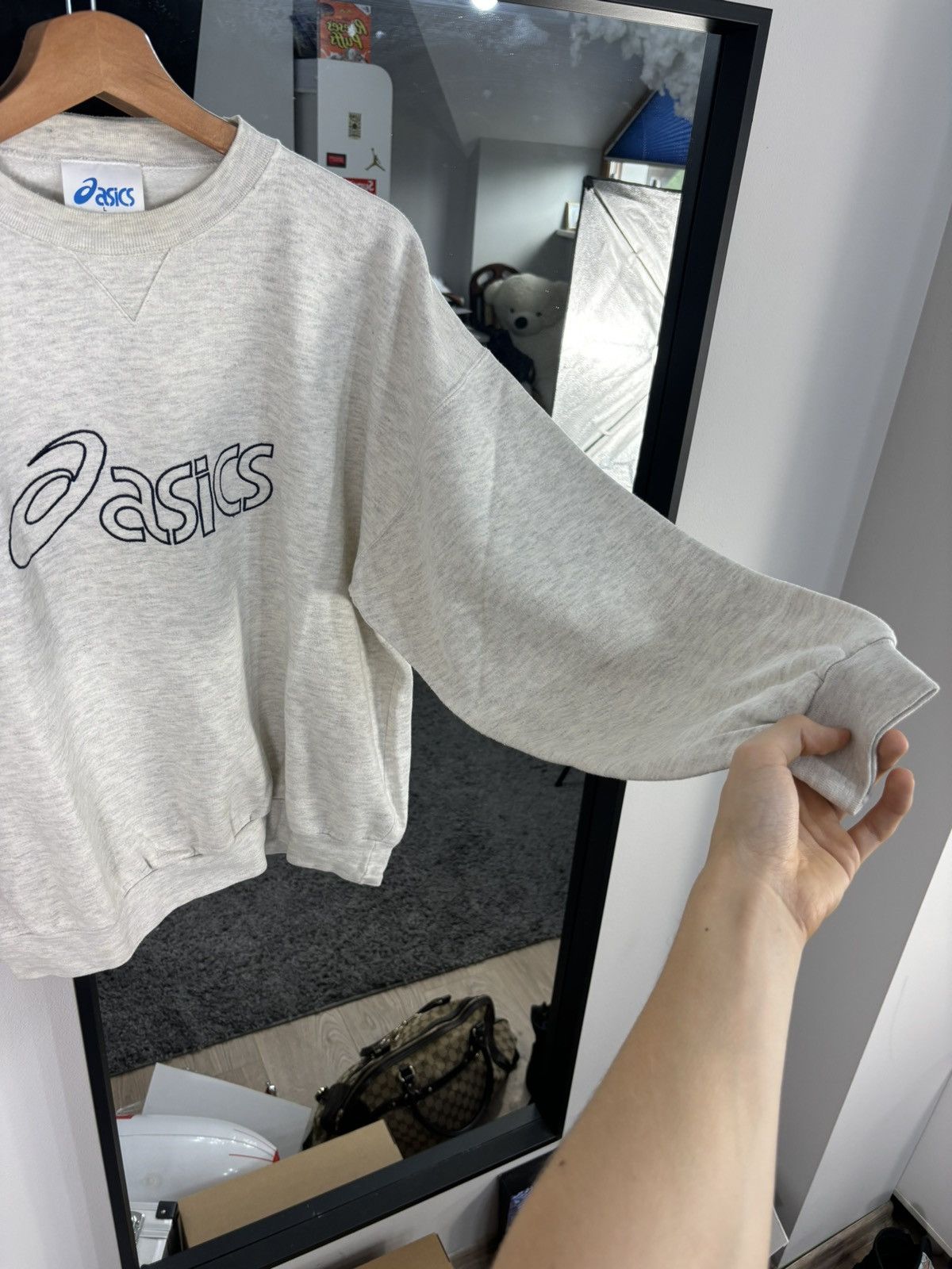 Asics × Japanese Brand × Vintage 90s Vintage Embroidery Big Logo Asics Sweatshirt Japanese Size US L / EU 52-54 / 3 - 6 Thumbnail