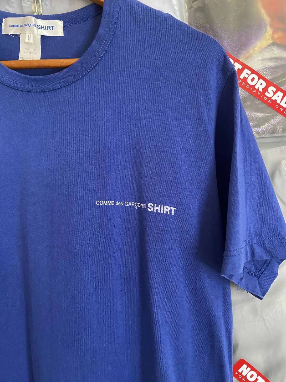 Comme des Garcons SHIRT CDG Shirt Blue Simple Tshirt Tee Size US S / EU 44-46 / 1 - 2 Thumbnail