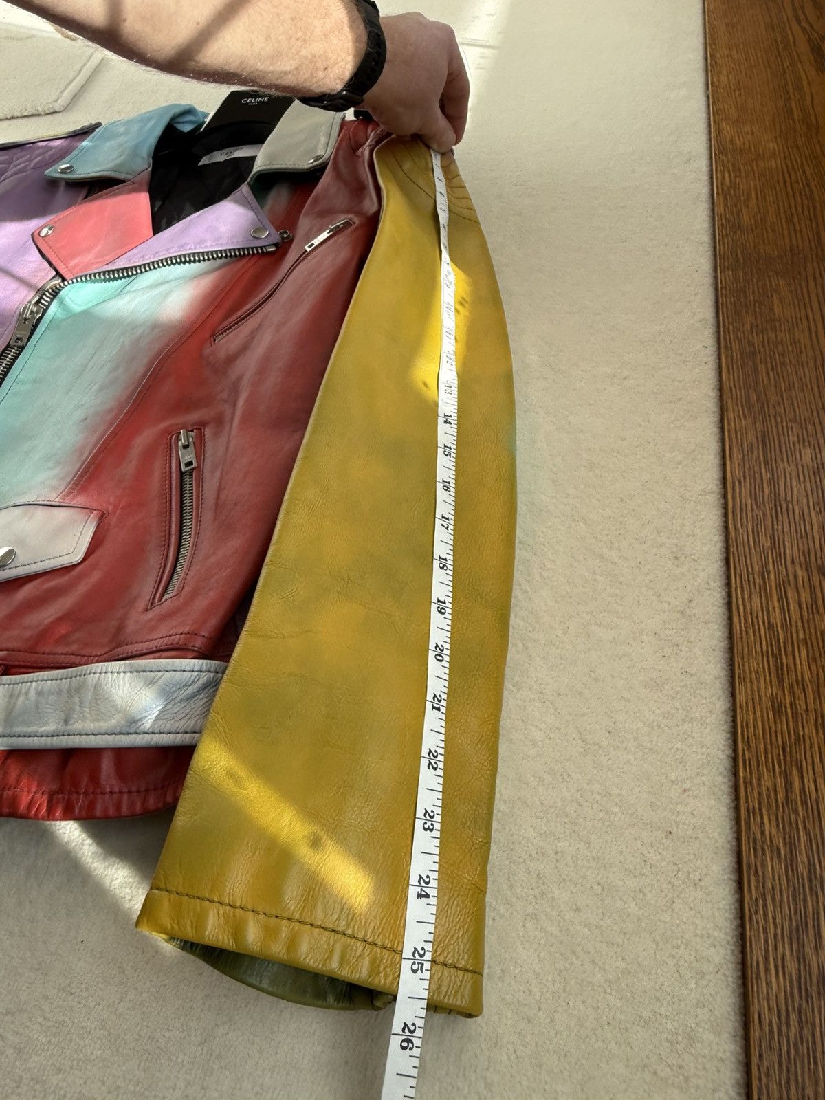 Celine $6.4k FW21 Celine multicolour leather biker jacket couture Size US L / EU 52-54 / 3 - 12 Thumbnail