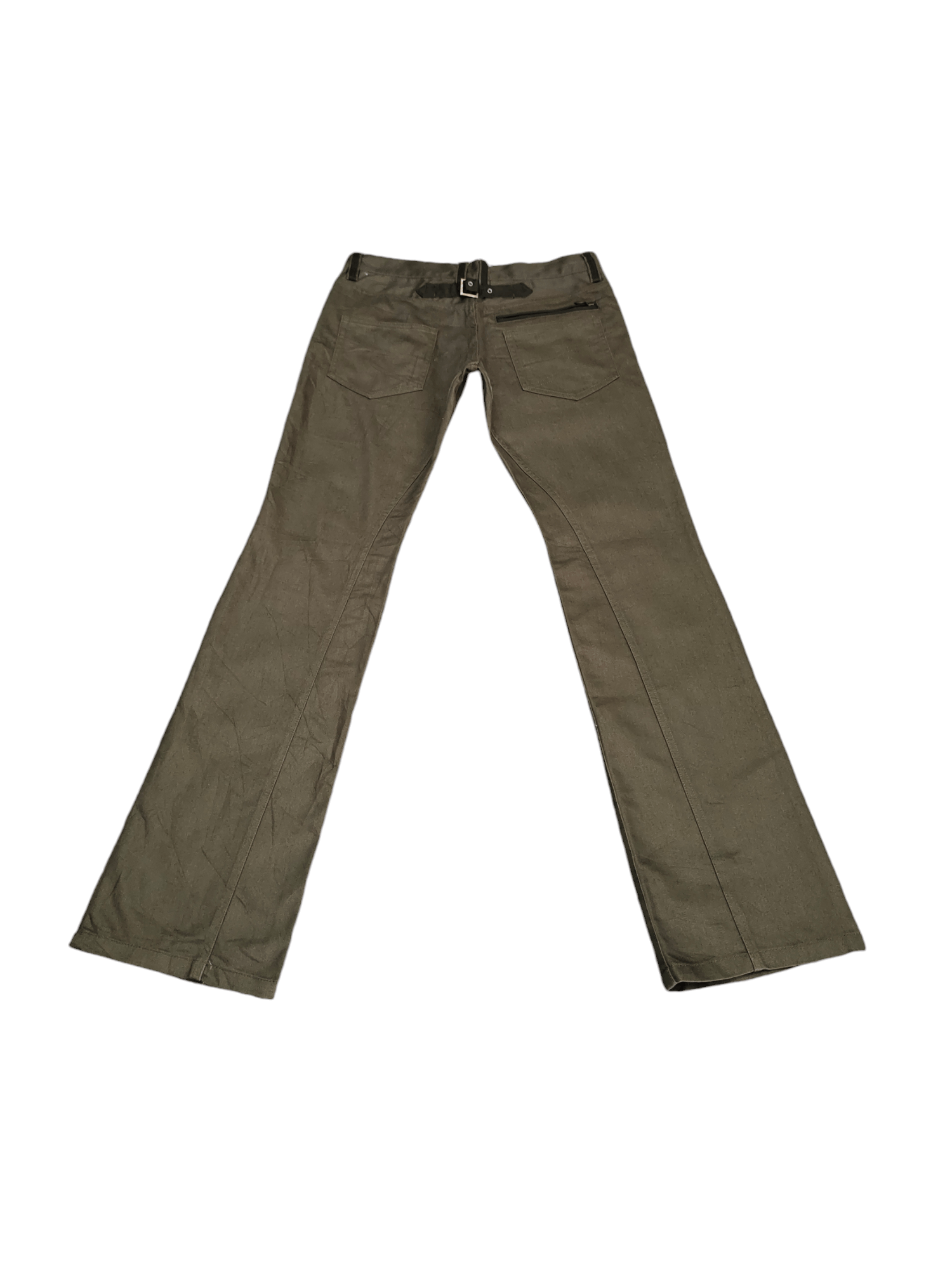 semanticdesign Flare Pants Semantic Design Buckle Back Trouser Bootcut Y2k Size US 31 - 14 Thumbnail