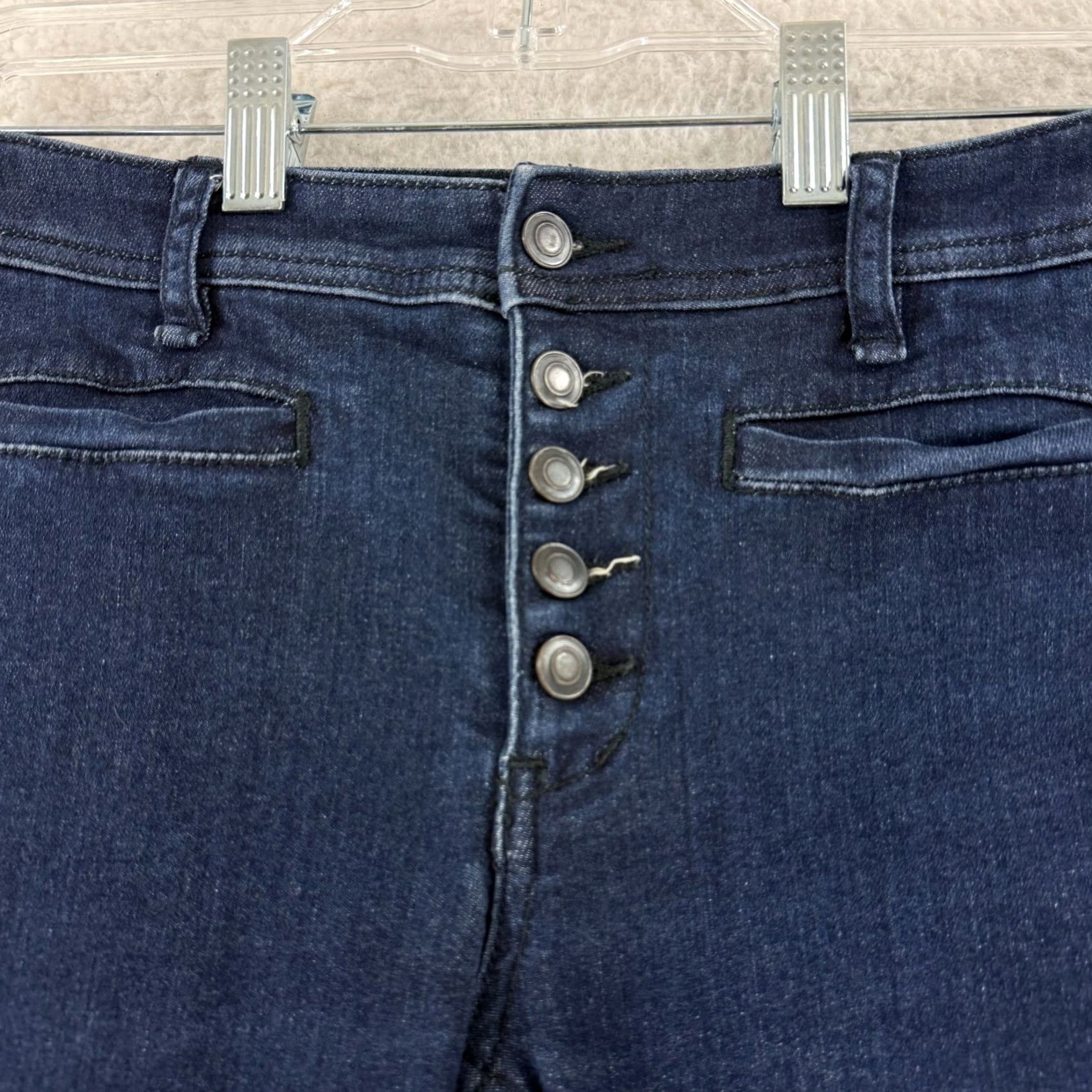 Free People Free People Kaye Flare Jeans Womens 25 Blue Denim Button Fly Mid Rise Boho Jeans Size 42" / US 20 - 5 Thumbnail