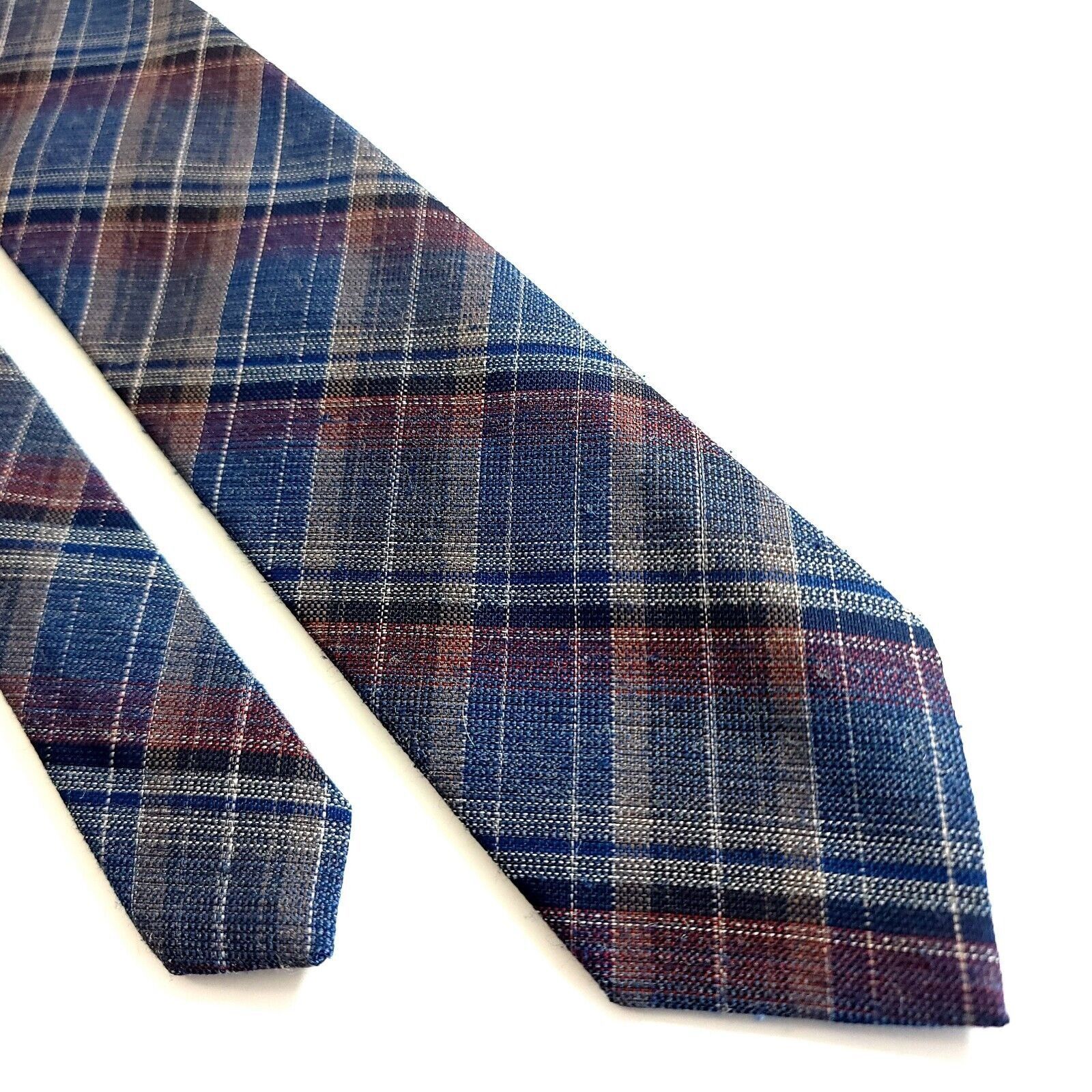Other Wembley Blue Maroon Tan Plaid Woven Polyester Wool Silk Shor Size ONE SIZE - 1 Thumbnail