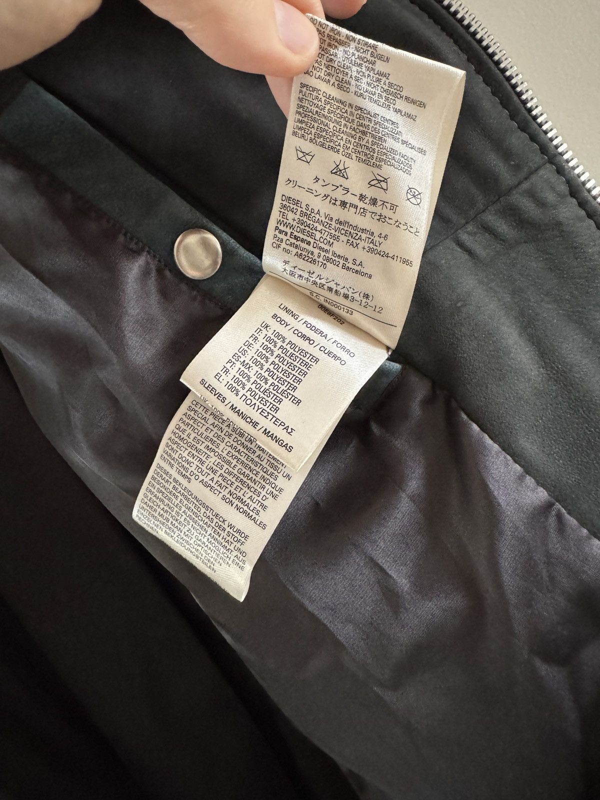 Diesel L-Mackson Black / Grey Leather Biker Jacket medium Size US M / EU 48-50 / 2 - 16 Thumbnail