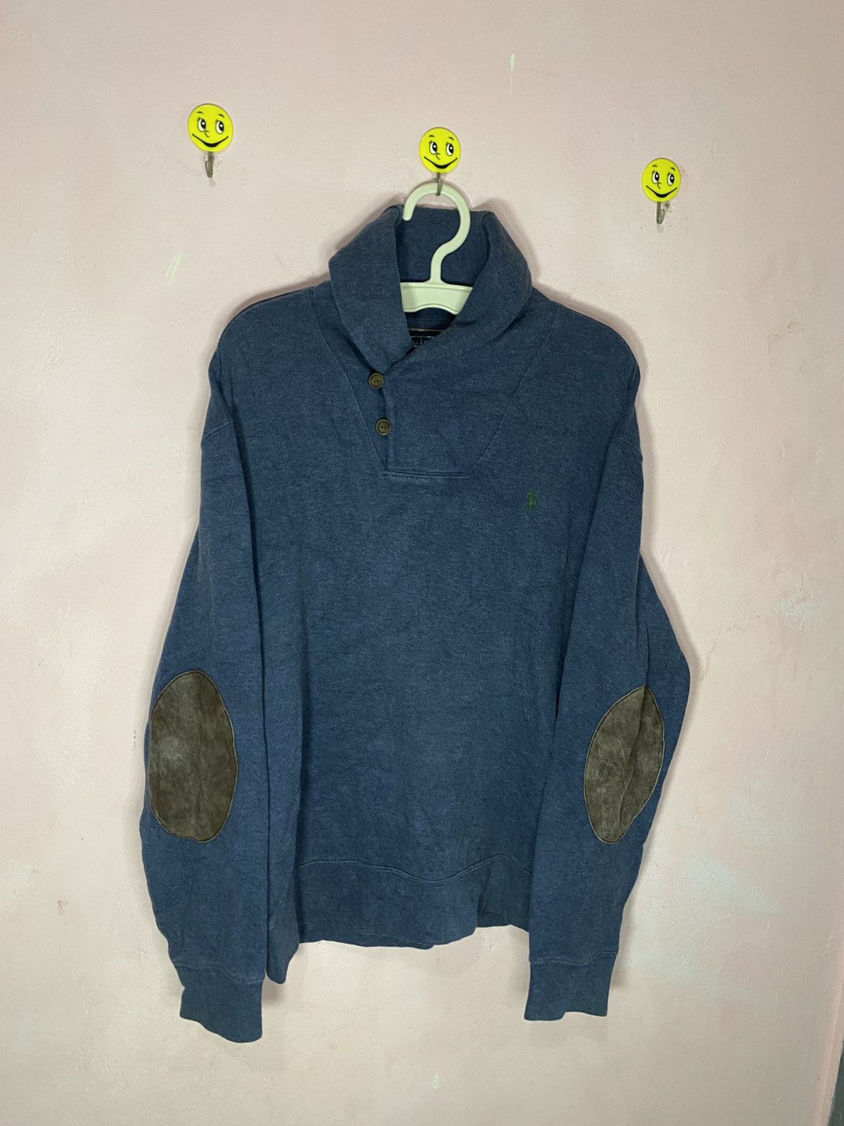 Polo Ralph Lauren × Ralph Lauren × Vintage Vintage polo ralph lauren sweater with leather elbow patches Size US L / EU 52-54 / 3 - 2 Thumbnail