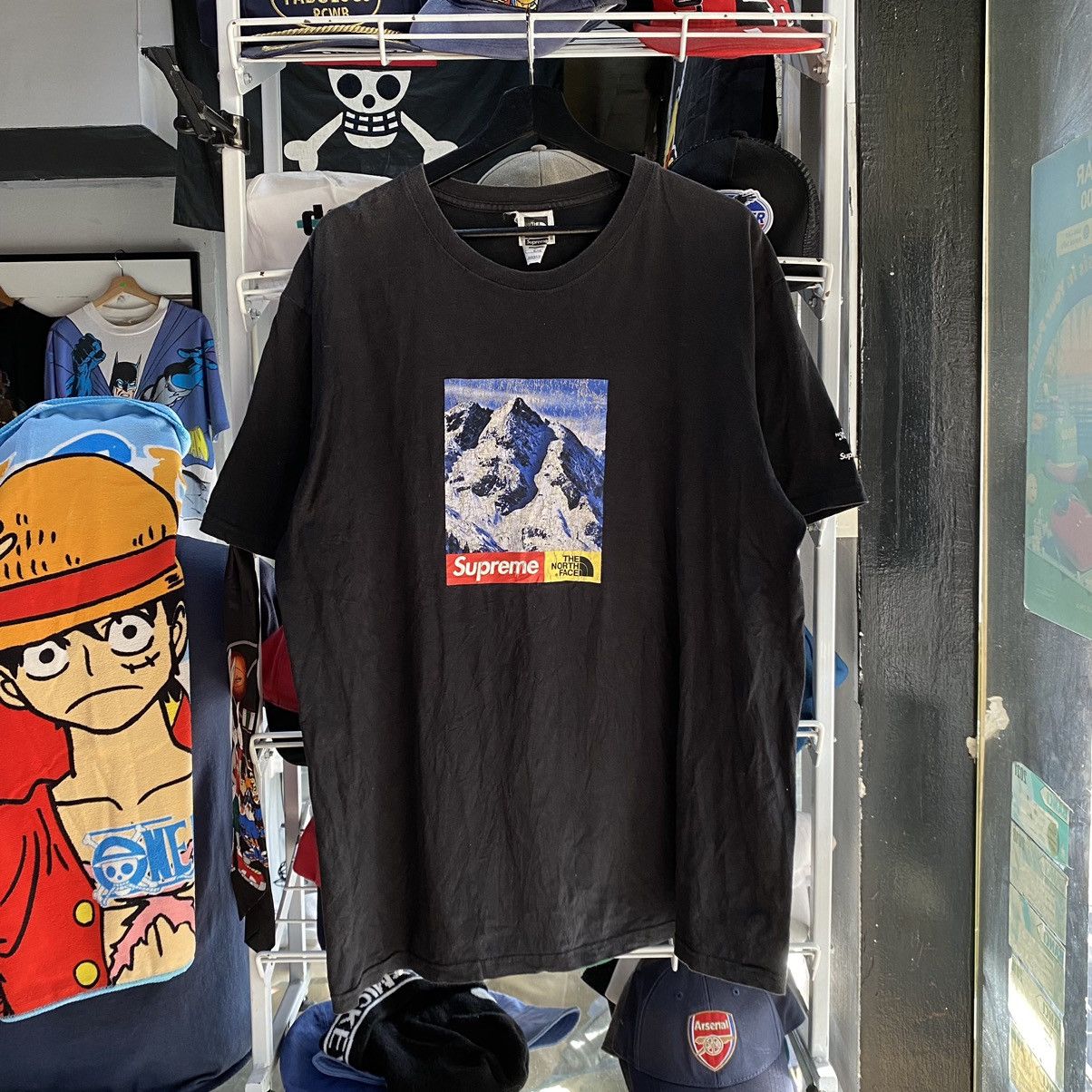 image of Supreme X The North Face Collab Mountain Graphic Tee Fw17 in Black, Men's (Size XL)