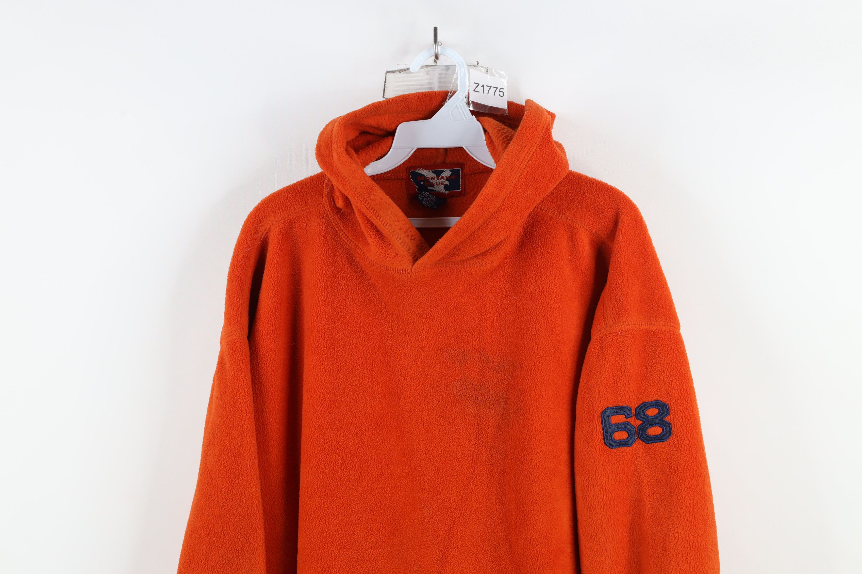 Vintage Vintage 90s Streetwear Blank Fleece Hoodie Sweatshirt Orange Size US XL / EU 56 / 4 - 2 Thumbnail