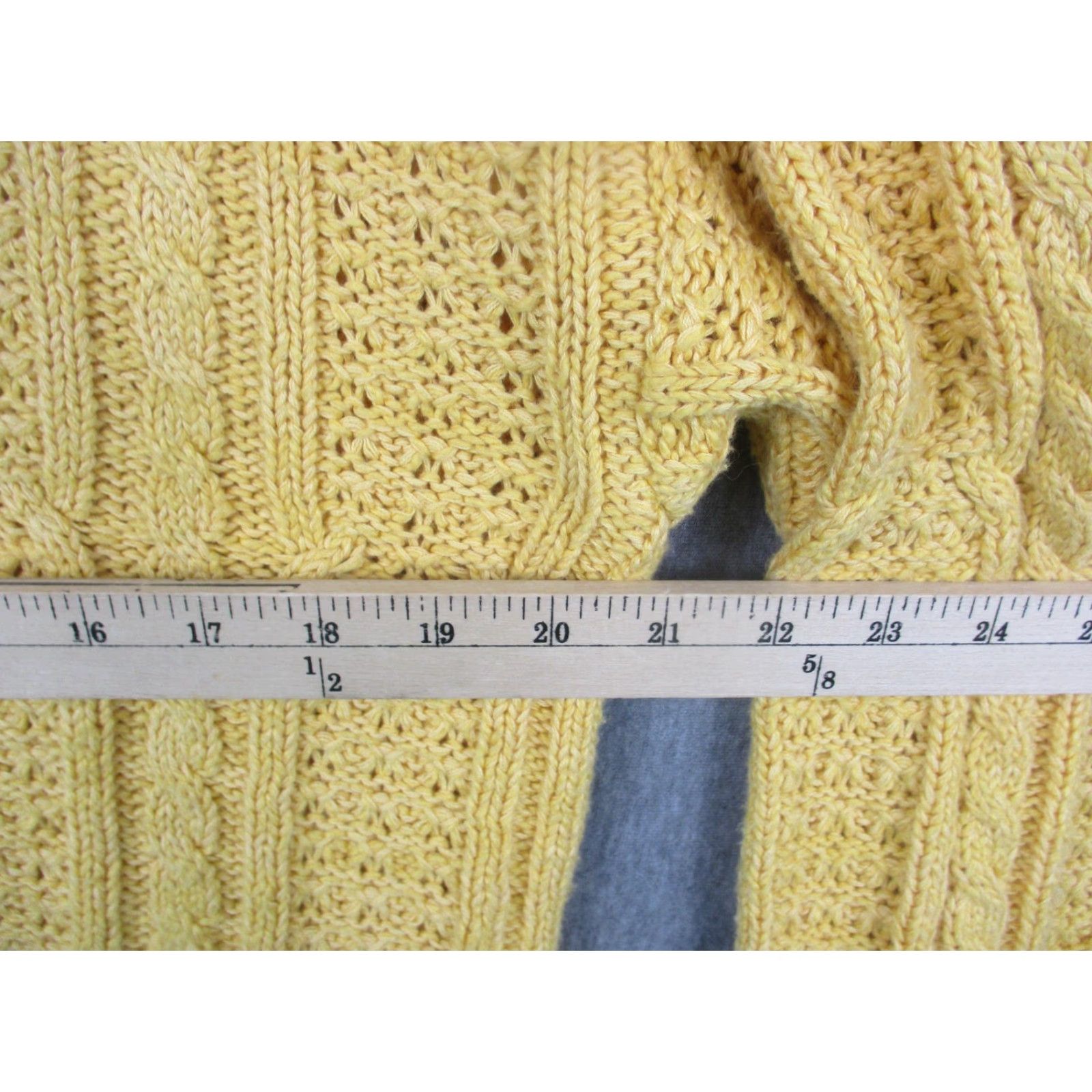 Vintage VINTAGE Preswick & Moore Sweater Mens Medium Yellow Cotton Cable-Knit Pullover 80s Size US M / EU 48-50 / 2 - 5 Thumbnail