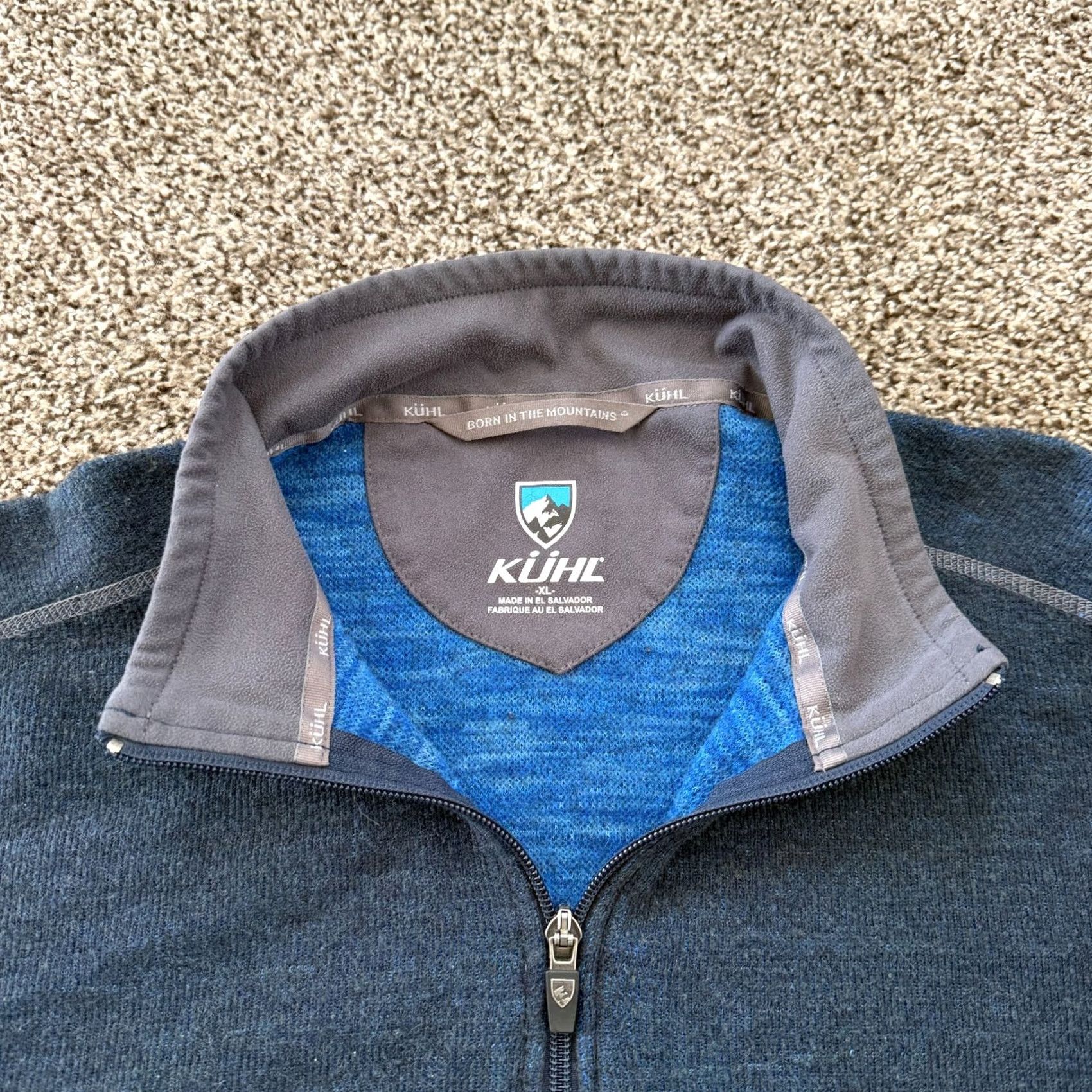 Vintage Kuhl Thor Pullover Chianti Fleece 1/4 Zip Blue Men's XL Wool Hiking Mock Neck Pullover Activewear Size US XL / EU 56 / 4 - 2 Thumbnail
