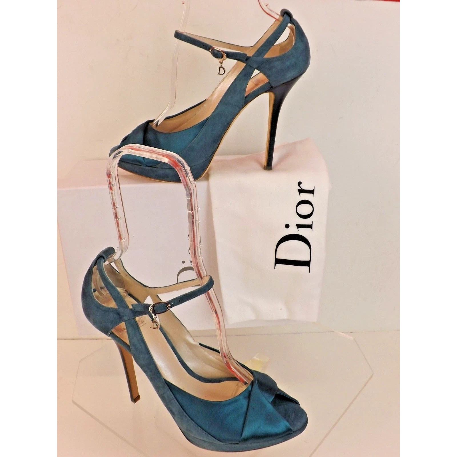 Dior NIB DIOR GREEN SUEDE TWIST SATIN MARY JANE PUMPS 39 $640 ITA Size US 9 / IT 39 - 4 Thumbnail