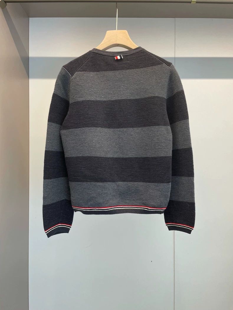 Thom Browne Thom Browne Dark grey striped wool sweater Size M / US 6-8 / IT 42-44 - 2 Thumbnail