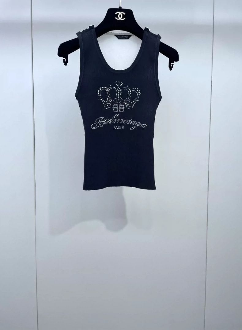 Balenciaga Balenciaga Crystal Embellished Tank Top - dmc Size US XS / EU 42 / 0 - 1 Thumbnail