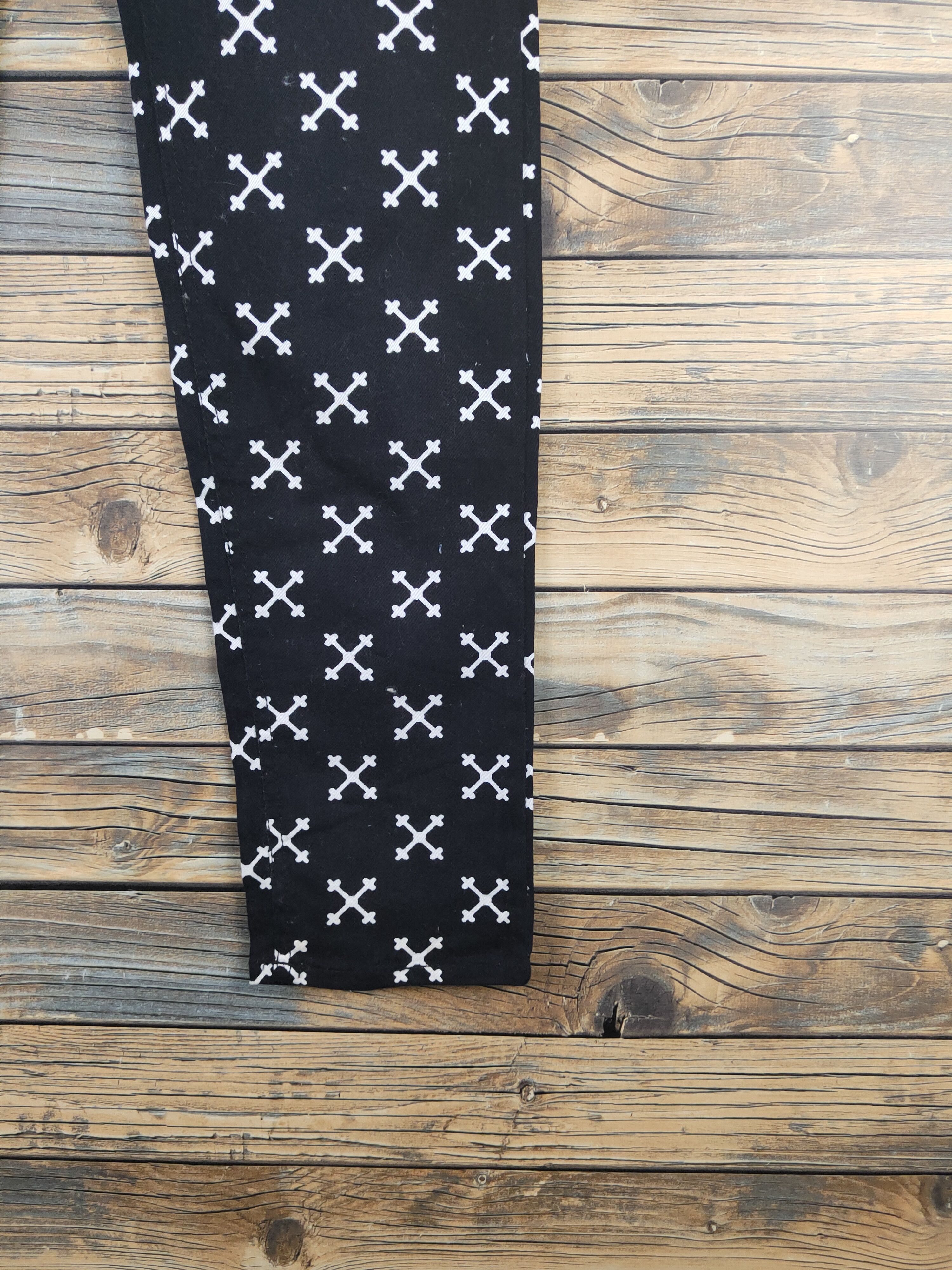 Divided DL Divided H&M Black White Multipocket Casual Pants #46-011 Size 31" - 6 Thumbnail
