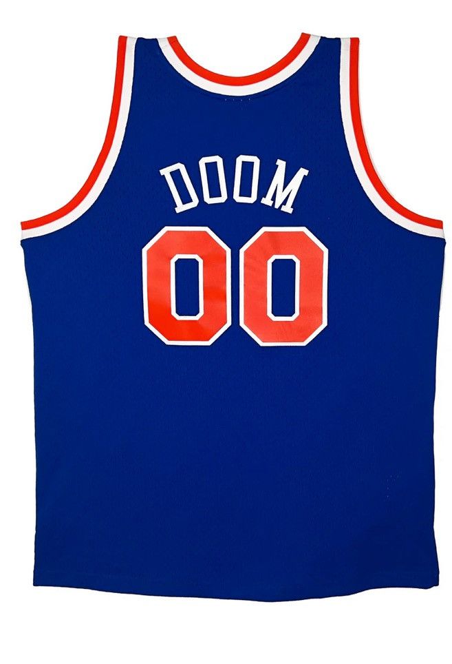 Mitchell & Ness Gas Drawls MF Doom Mitchell & Ness blue NY Knicks jersey Size US L / EU 52-54 / 3 - 2 Thumbnail