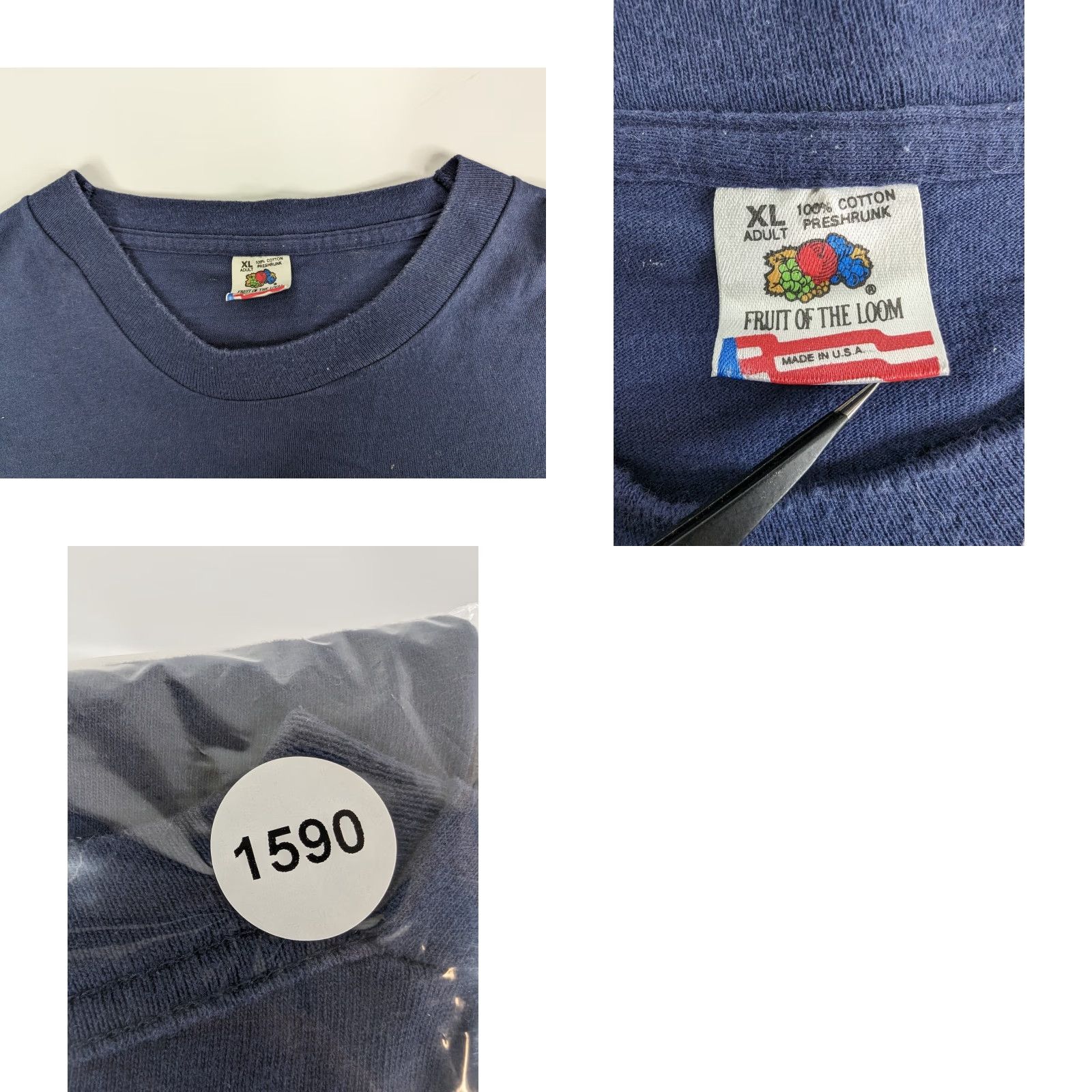 Fruit Of The Loom VINTAGE Alaska State Map Navy Blue Shirt Men's XL Size US XL / EU 56 / 4 - 8 Thumbnail