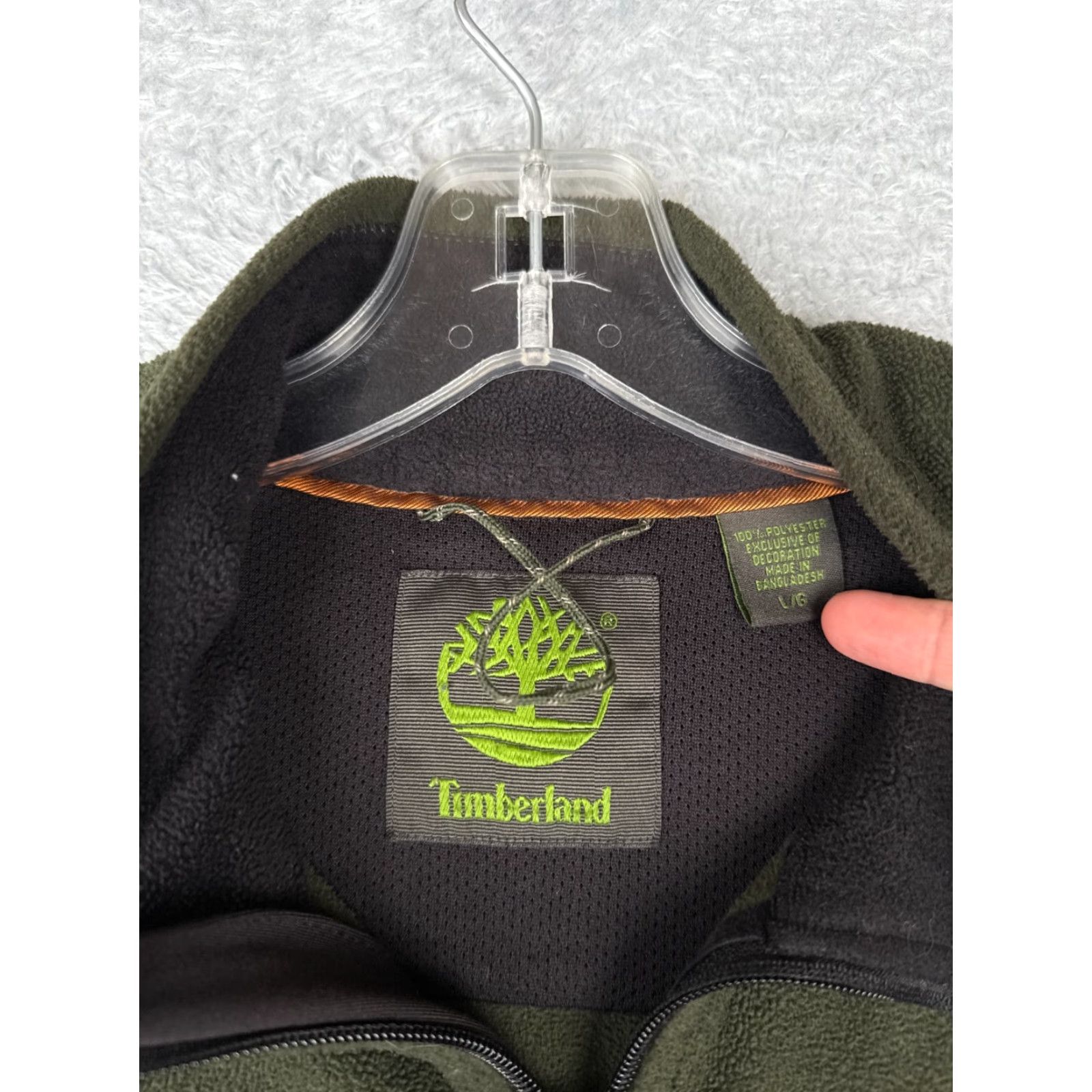 Timberland Timberland Jacket Mens Large Green Full Zip Mock Neck Fleece Polyester Hike Camp Size US L / EU 52-54 / 3 - 7 Thumbnail