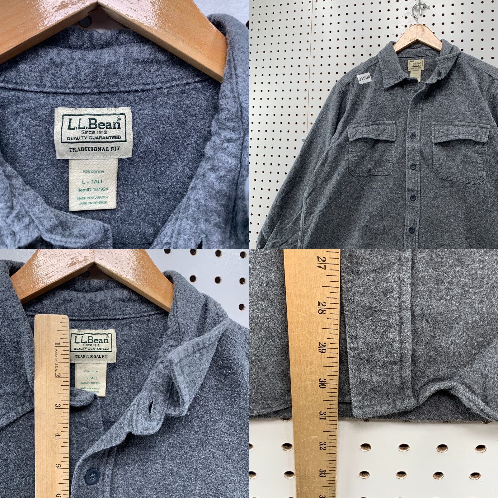 Vintage VINTAGE L.L. Bean Chamoi Button Shirt Men Large Tall Gray Long Sleeve Outdoor Pocket 90s Size US L / EU 52-54 / 3 - 8 Thumbnail