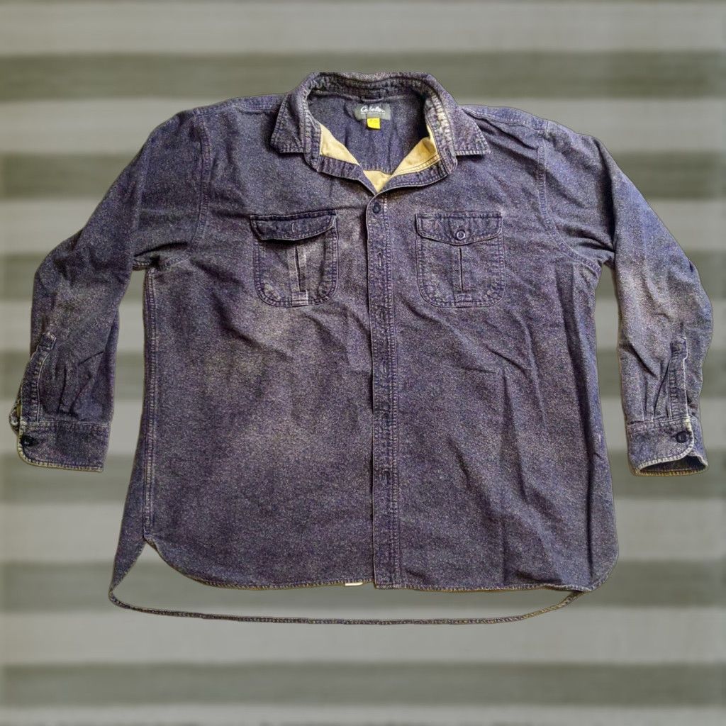 Vintage Cabela's Shirt Mens 3XL Tall Long Sleeve Button Front Pockets Heavy Navy Blue Size US XXL / EU 58 / 5 - 1 Thumbnail