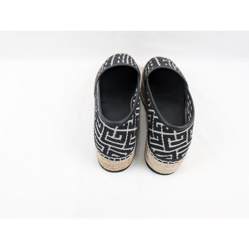 Balmain o1rshd1 Alex Jacquard Espadrilles in Ivory/Black Size US 8 / EU 41 - 19 Thumbnail