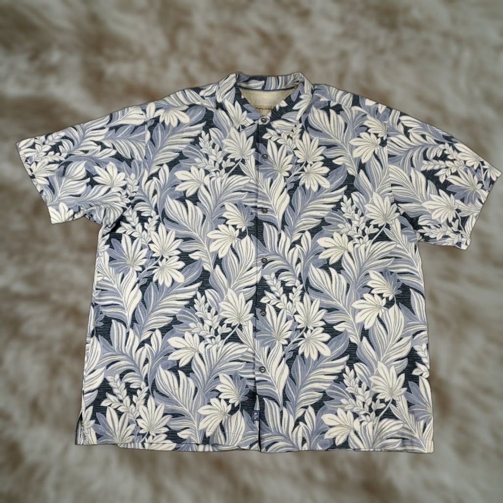 Tommy Bahama Tommy Bahama Shirt Mens 2XL Blue Floral Silk Cotton Hawaiian Button Up Size US XXL / EU 58 / 5 - 1 Thumbnail