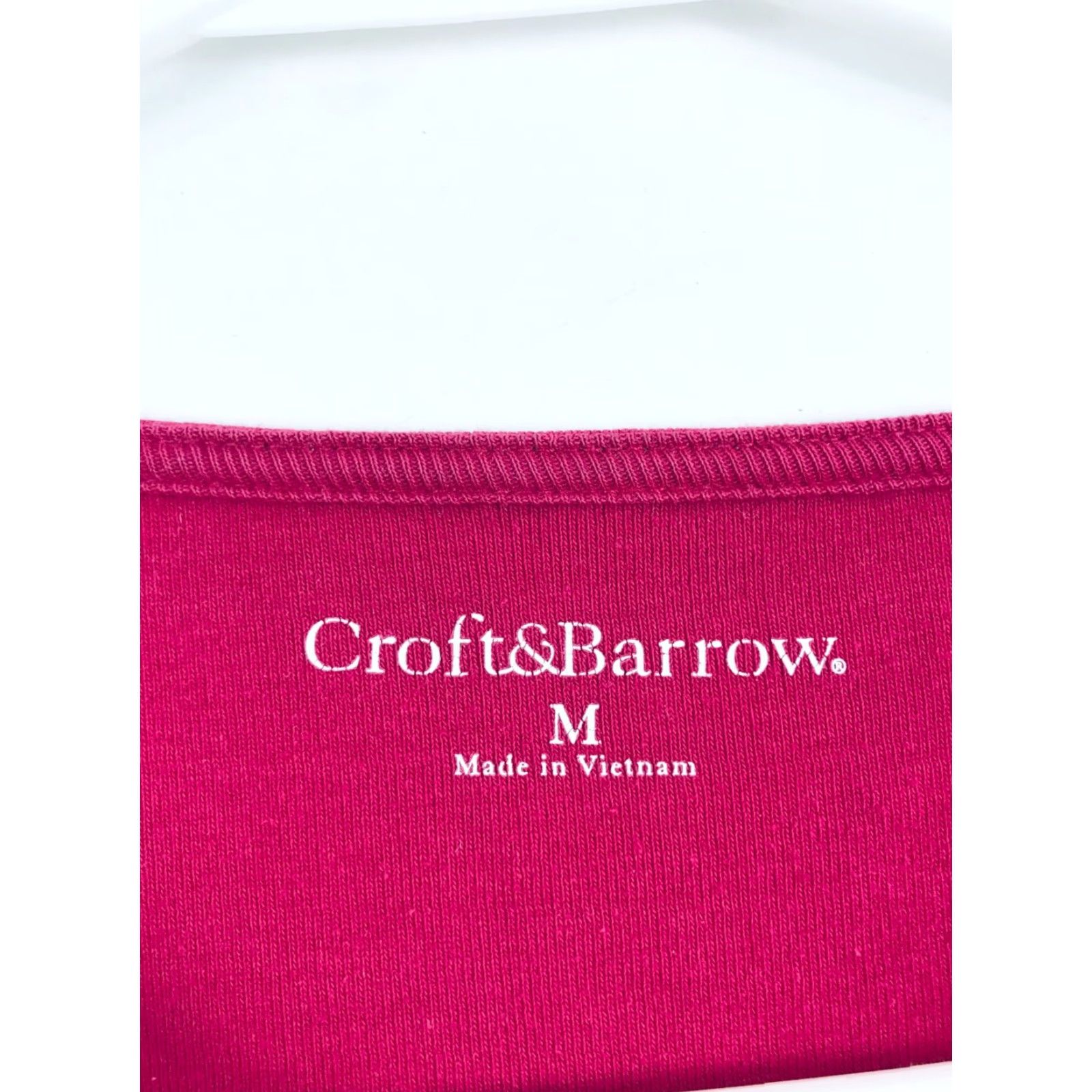 Croft & Barrow Croft & Barrow T-Shirt Women's M Ruby Red Pleated V-Neck Floral Embroidery Size M / US 6-8 / IT 42-44 - 6 Thumbnail