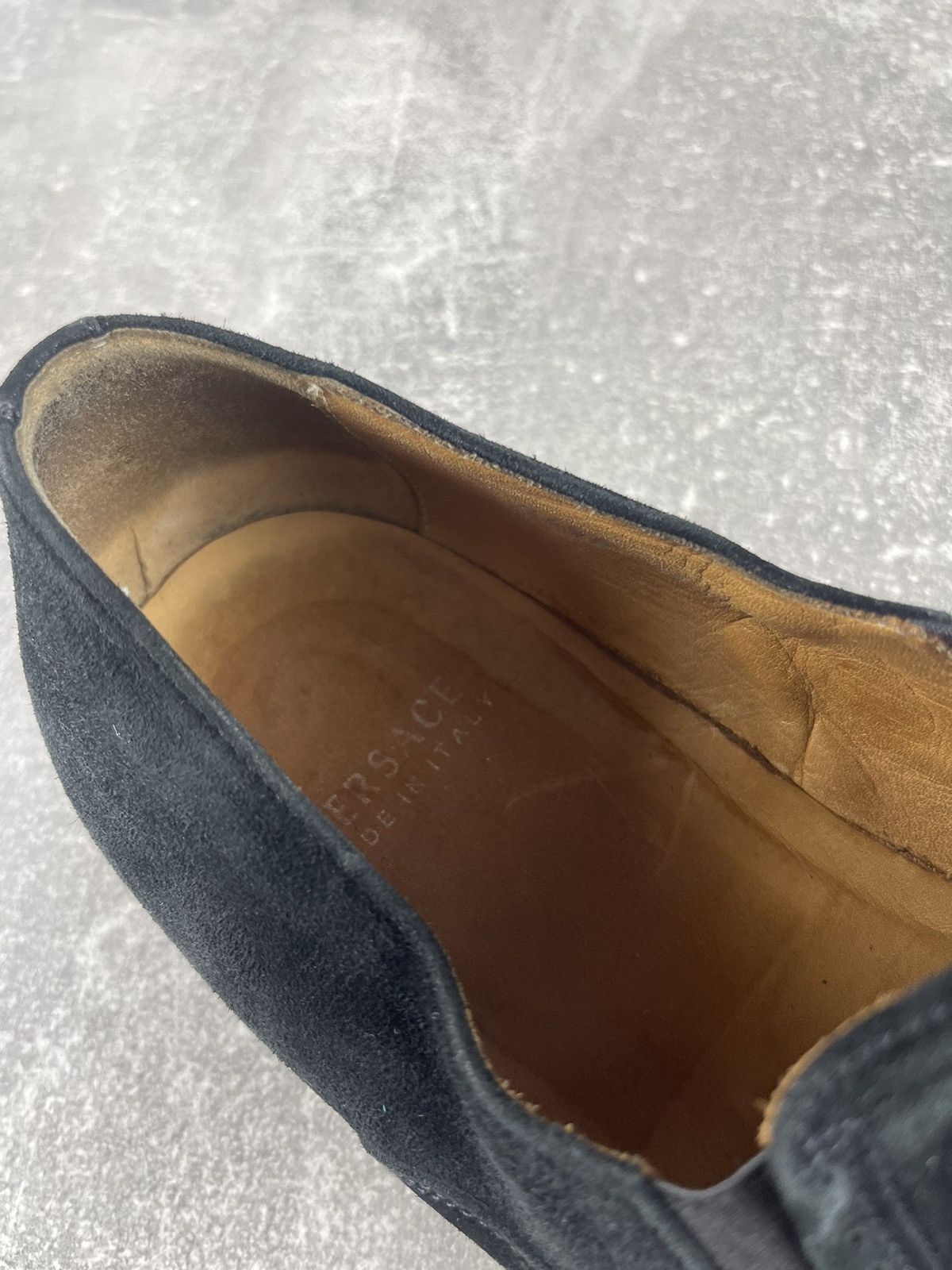 Versace Versace Vintage 00s Black Suede Slip On Dress Shoes Size US 8 / EU 41 - 10 Thumbnail