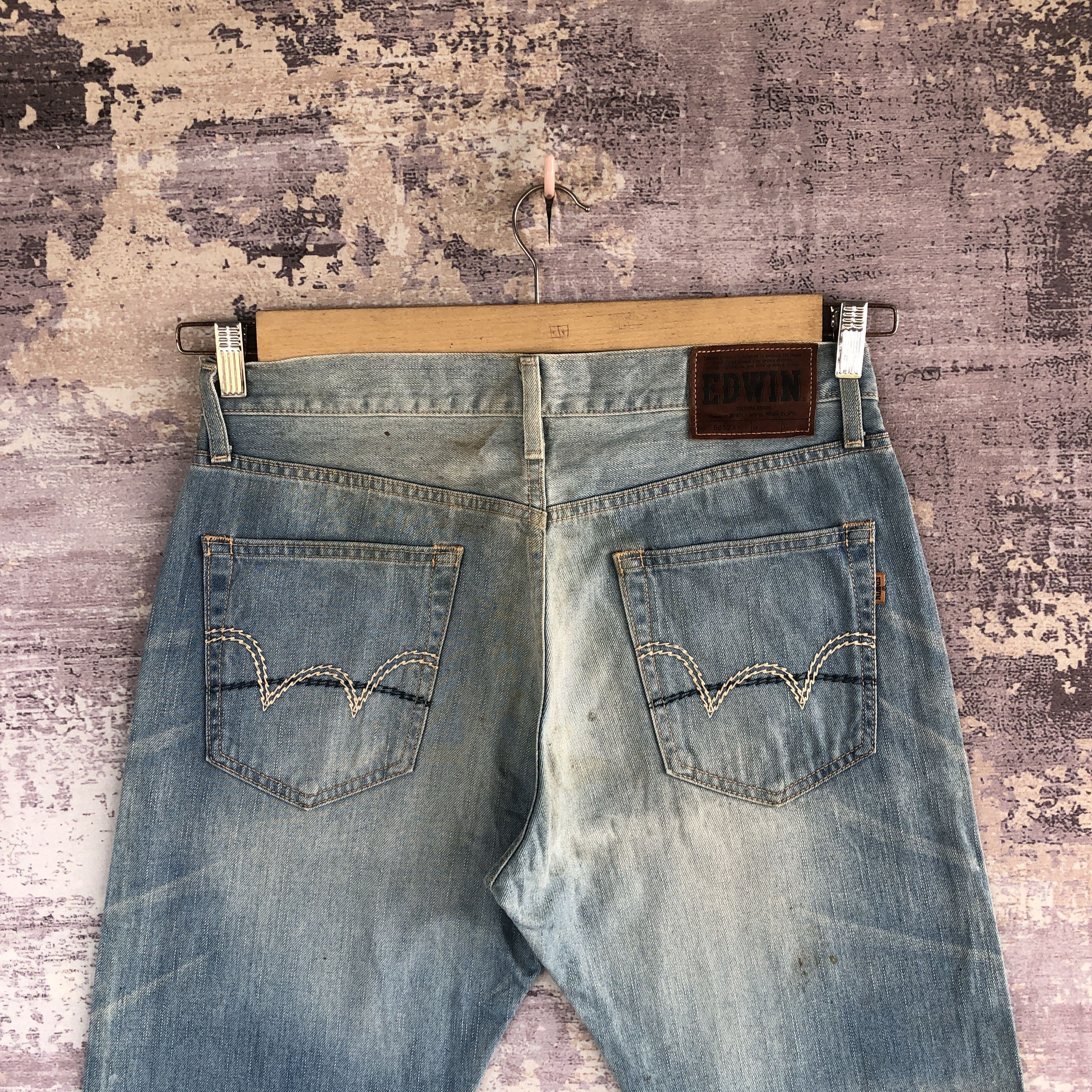 Edwin Vintage 90's Edwin 505 Selvedge Jeans Faded Redline Denim Size US 32 / EU 48 - 4 Thumbnail