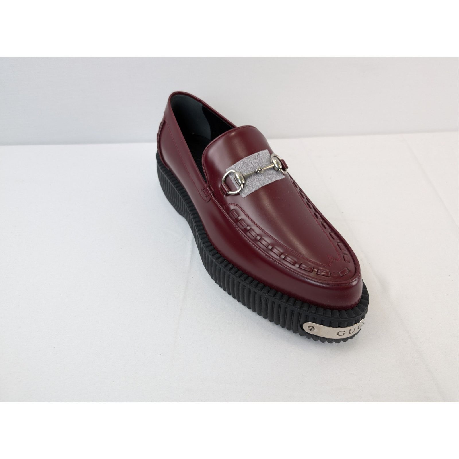 Gucci o1rshd1 Horsebit Creeper Loafer in Rosso Ancora Red leather Size US 11.5 / EU 44-45 - 3 Thumbnail