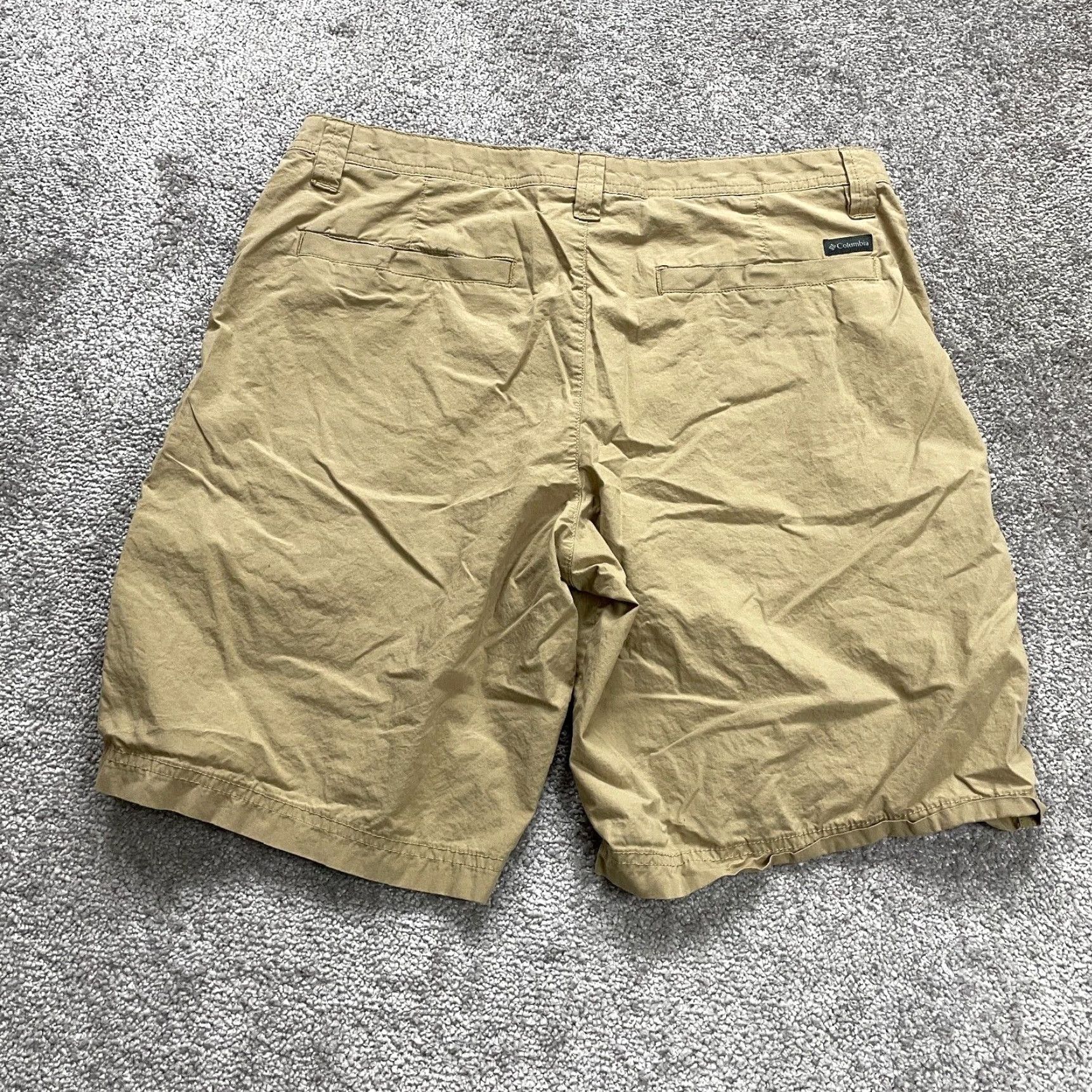 Vintage Columbia Men's Chino Shorts - Regular Fit, Size 34, Brown Cotton Flat Front Casual Outdoor 9" Inseam Size US 34 / EU 50 - 2 Thumbnail