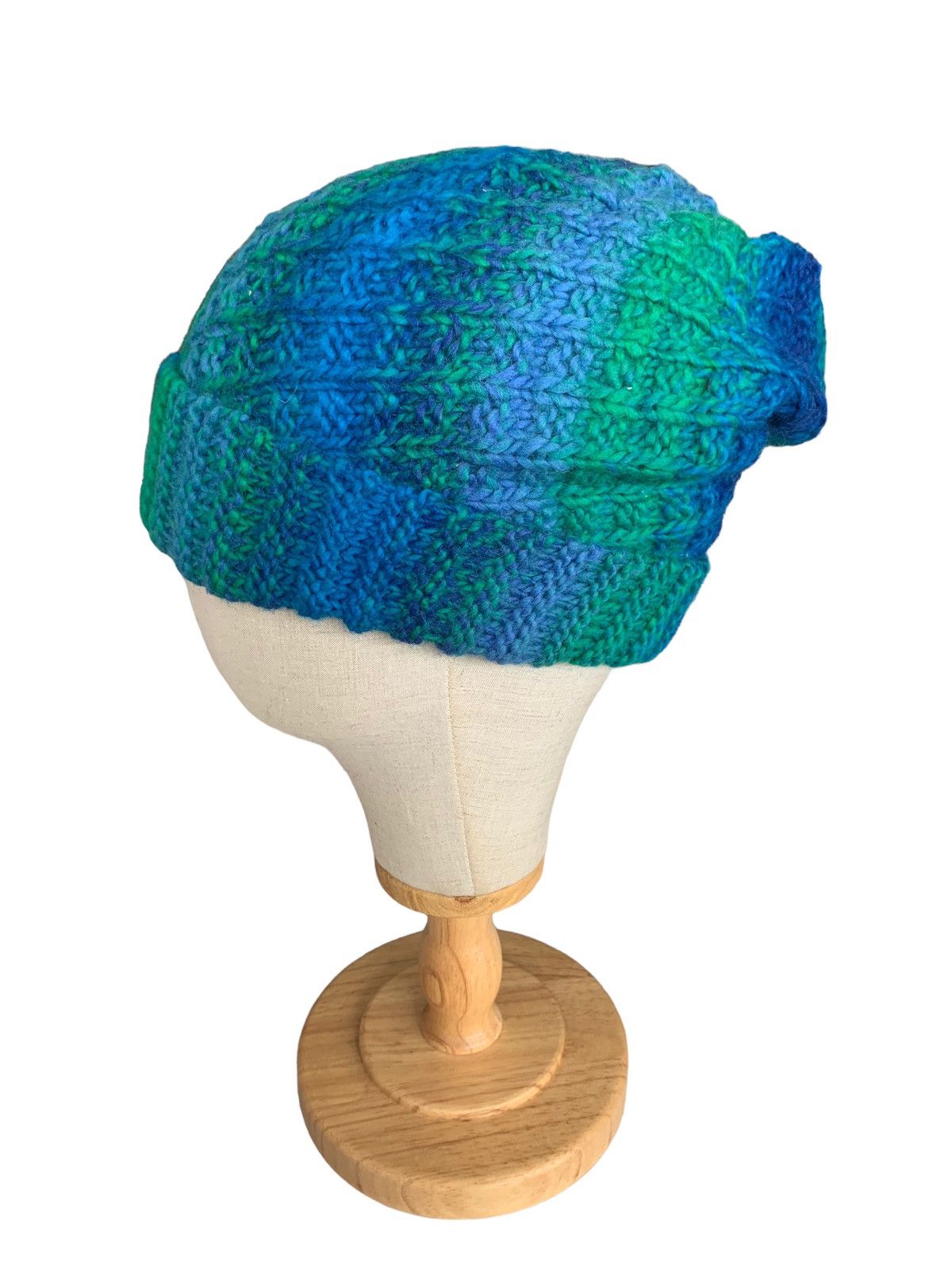 Handmade × Japanese Brand HIPPIES STYLE Multicolour Crochet Knit Long Beanie Hats Size ONE SIZE - 5 Thumbnail