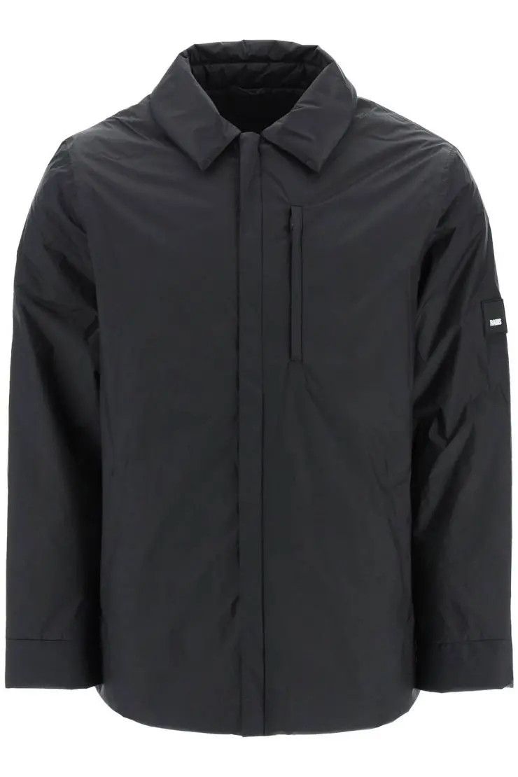 image of Rains O1S22I1N0324 Overshirt Jacket In Black, Men's (Size XL)