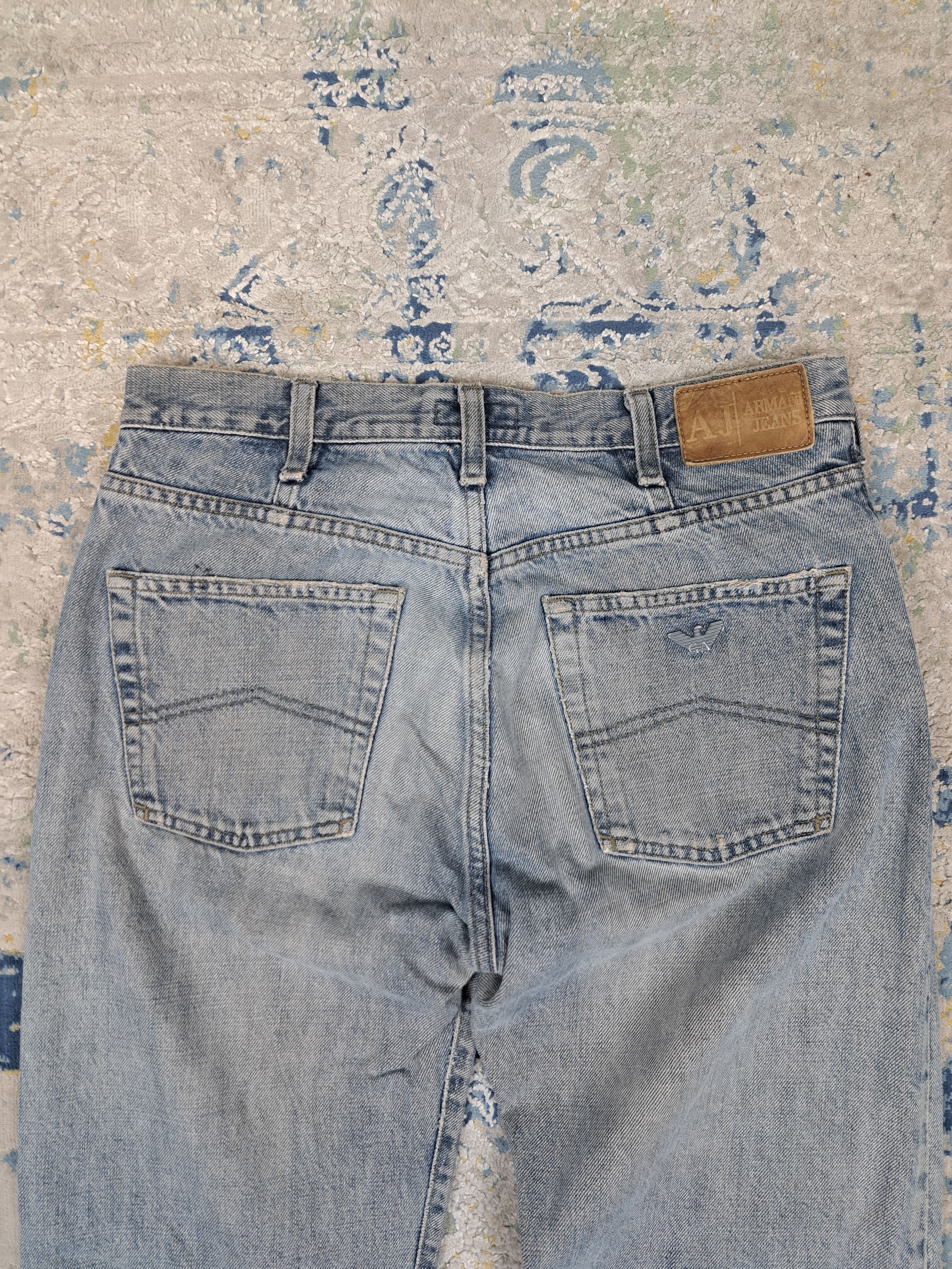 Armani Armani Jeans Baby Blue Straight Fit Denim Archive Designer Size US 31 - 3 Thumbnail