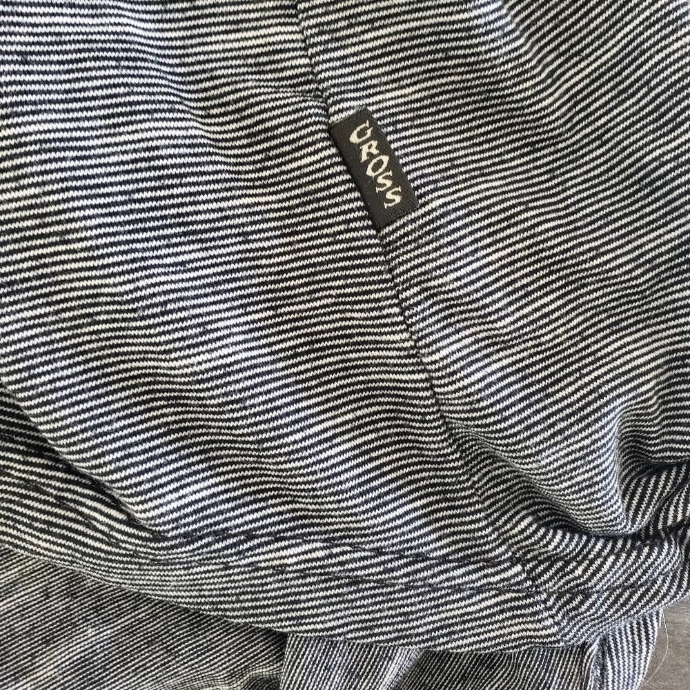 Designer Black White Striped Gross Open Shoulder Short Sleeve Size M / US 6-8 / IT 42-44 - 5 Thumbnail
