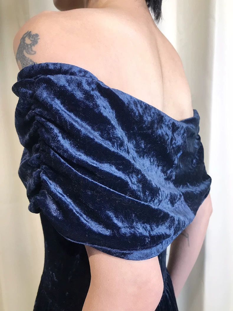 Kenzo Kenzo Used sapphire velvet velvet dress Size XS / US 0-2 / IT 36-38 - 4 Thumbnail