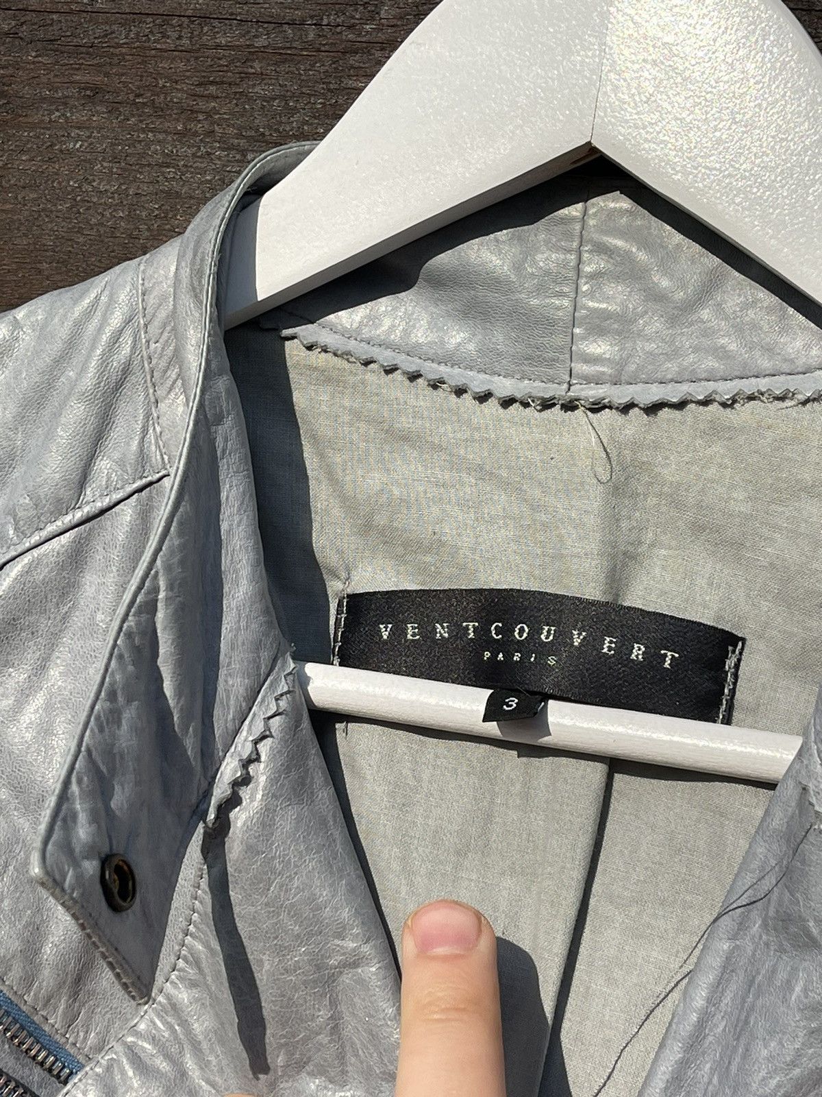 Designer Ventcouvert Paris Blue Leather Biker Jacket Size L / US 10 / IT 46 - 7 Thumbnail