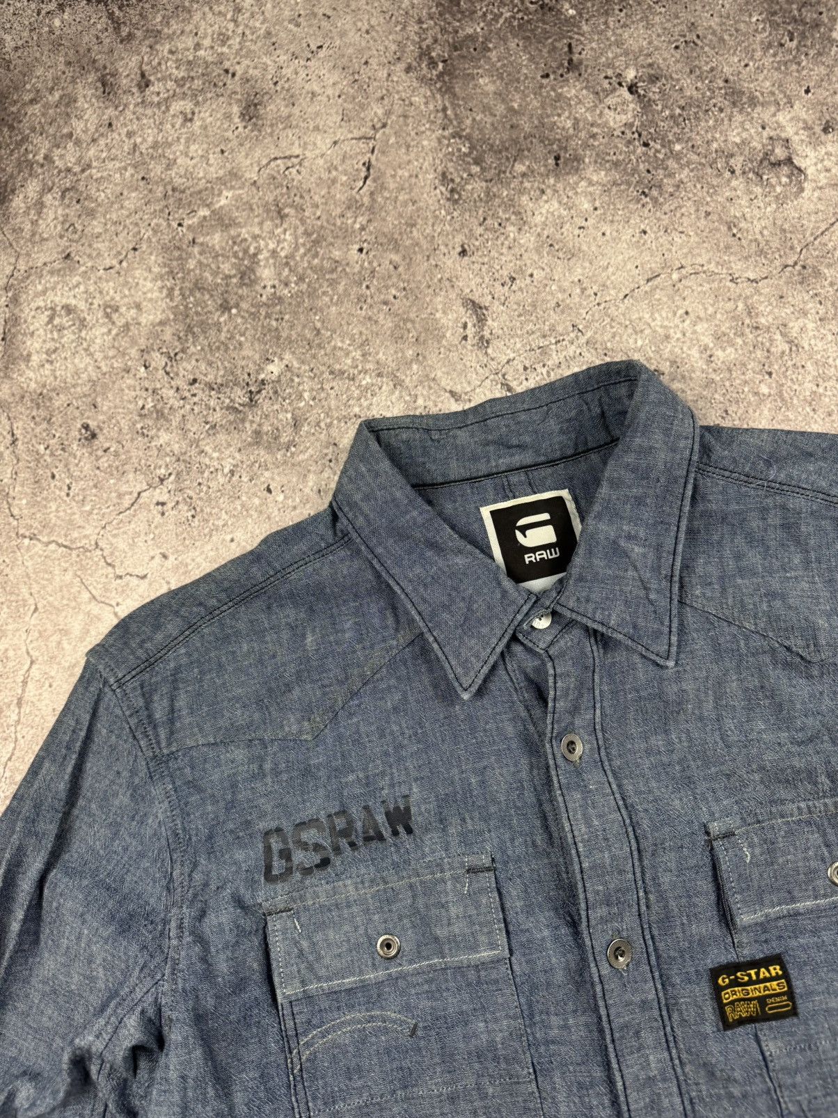 G-Star G STAR RAW DENIM LONG SLEEVE SHIRT Y2K Size US XL / EU 56 / 4 - 4 Thumbnail