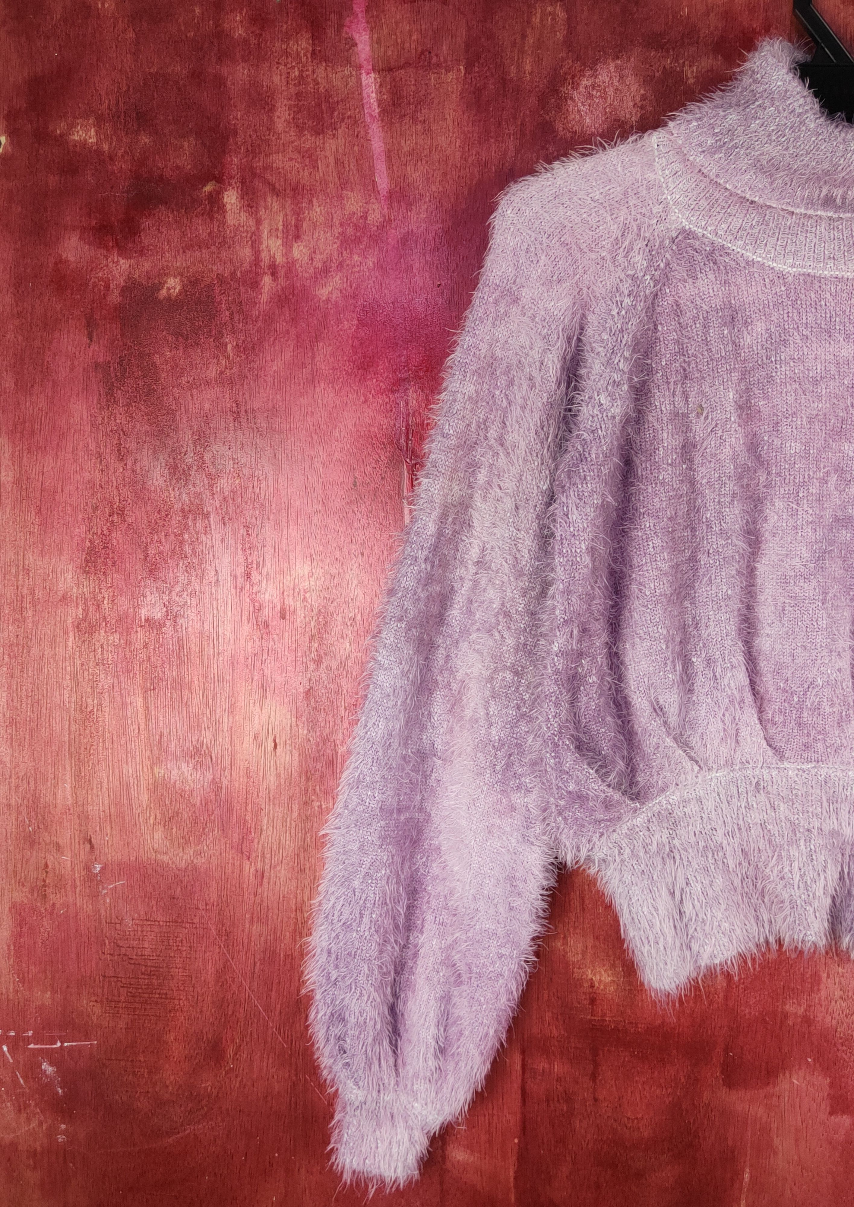 Homespun Knitwear Kobe Lettuce Purple faded Shaggy Fur Mohair Knitwear #S2278 Size S / US 4 / IT 40 - 3 Thumbnail