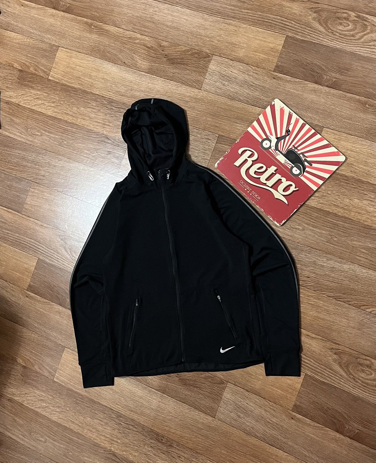 Nike Nike Dri-Fit Mini Logo Swoosh Zip Up Hoodie Size US L / EU 52-54 / 3 - 2 Thumbnail